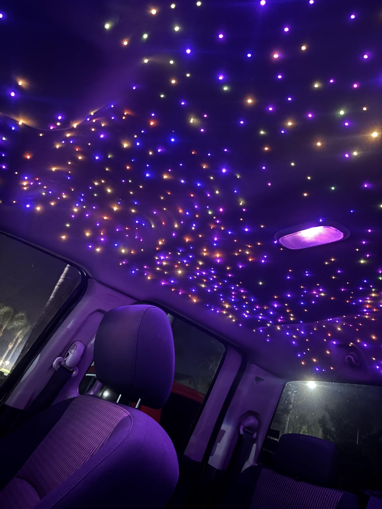 CHINLY Twinkle 650pcs 13.1ft 0.03in Fiber Optic Lights Starlight Headliner kit, Music Mode Bluetooth APP Control Remote, RGBW Star roof Lights for Star Headliner/Home Theater/Pool Ceiling customer photo 1