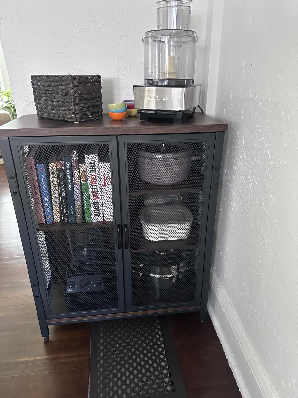 Coffee Bar Cabinet for Liquor, Small Storage Cabinet for Home Kitchen, Farmhouse Sideboard Buffet Cabinets customer photo 2