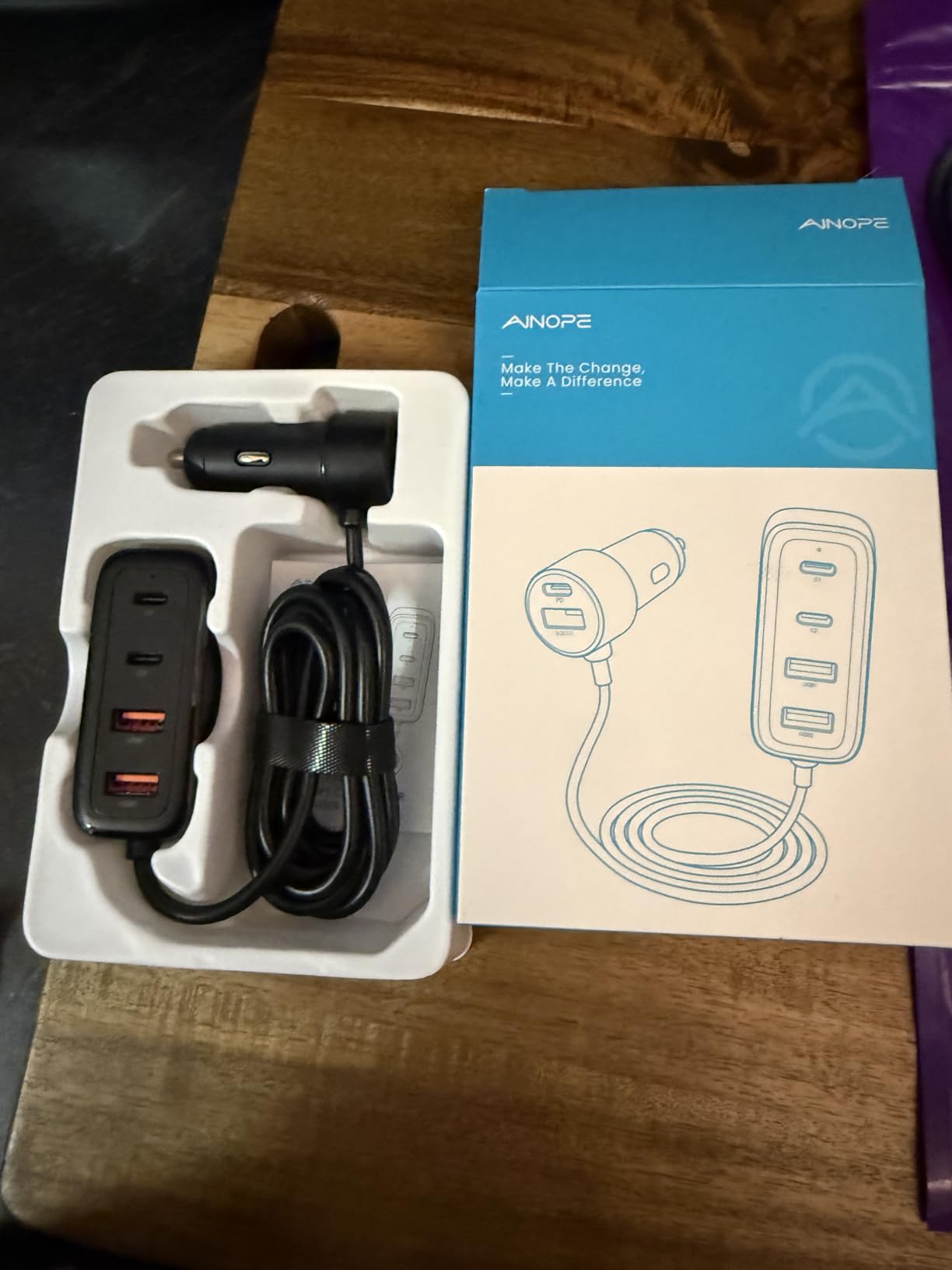 AINOPE PD&QC 108W Multiple Ports Car Charger, Cigarette Lighter USB Charger | Car Charger Adapter Fast Charging for iPhone 17 [+5FT Cable], 12V Road Trip Essentials for Kids, Car Accesories customer photo 1