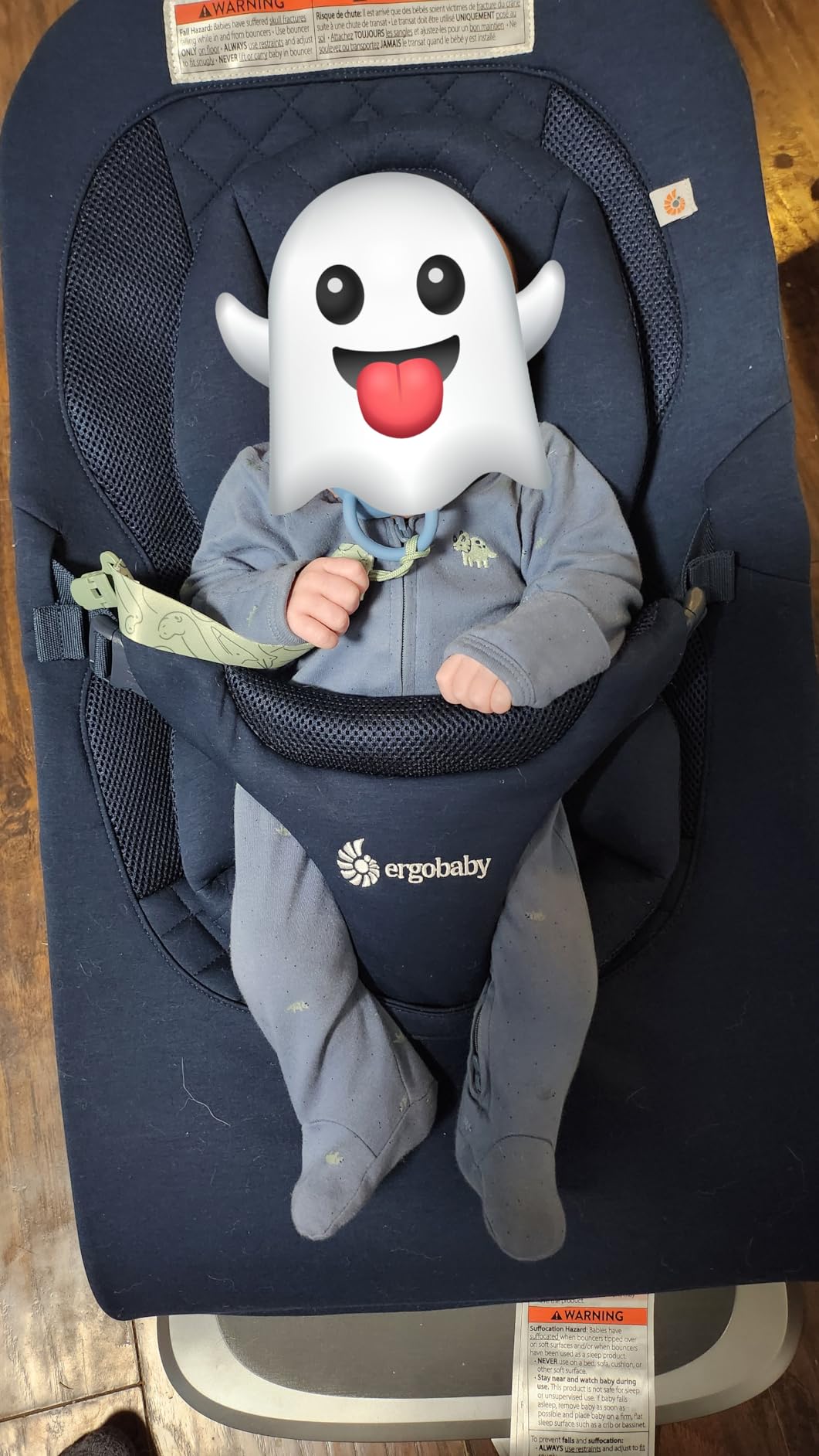 Ergobaby Evolve 3-in-1 Bouncer Seat for Babies and Toddlers 5.5-25 lbs | Multi Position Baby Bouncer Seat with Adjustable Heights, Secure Harness, Newborn Insert, Light Grey customer photo 1