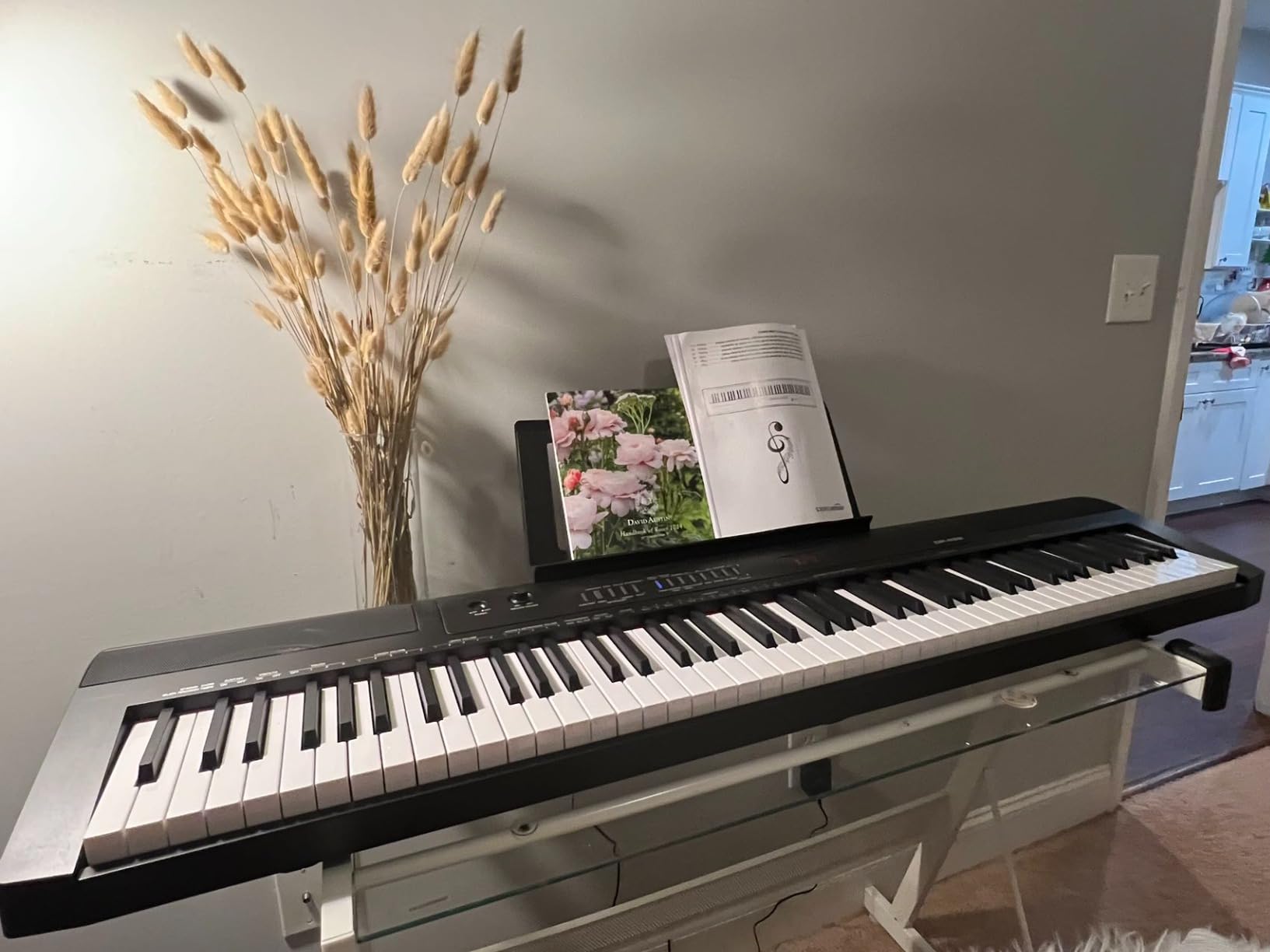 Amazon Basics Portable Electric Keyboard Piano with 61 Full Size Keys, Built-in Speakers, Songs for Learning, Digital Piano, Black customer photo 1