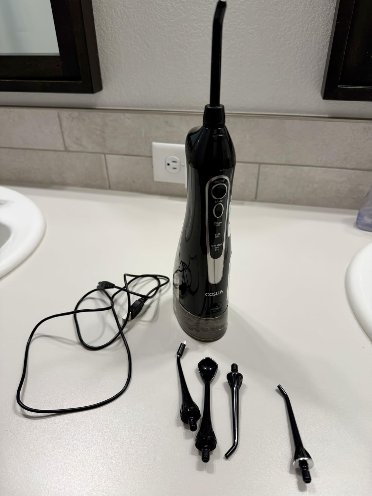 COSLUS ADA Accepted C20 Water Dental Flosser Teeth Pick, 300ML Larger Tank, Black customer photo 2
