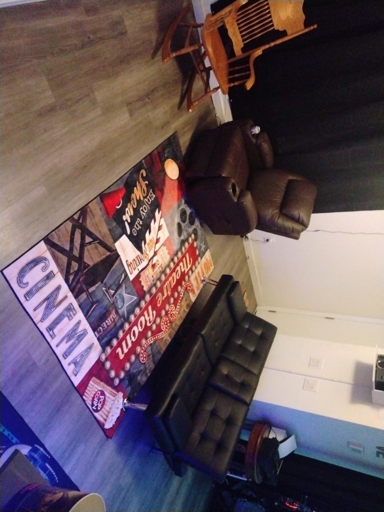 Vintage Home Theater Red Cinema Movie Theater Area Rug Non-Slip Carpet for Living Room Bedroom Bathroom 6'x8' customer photo 1