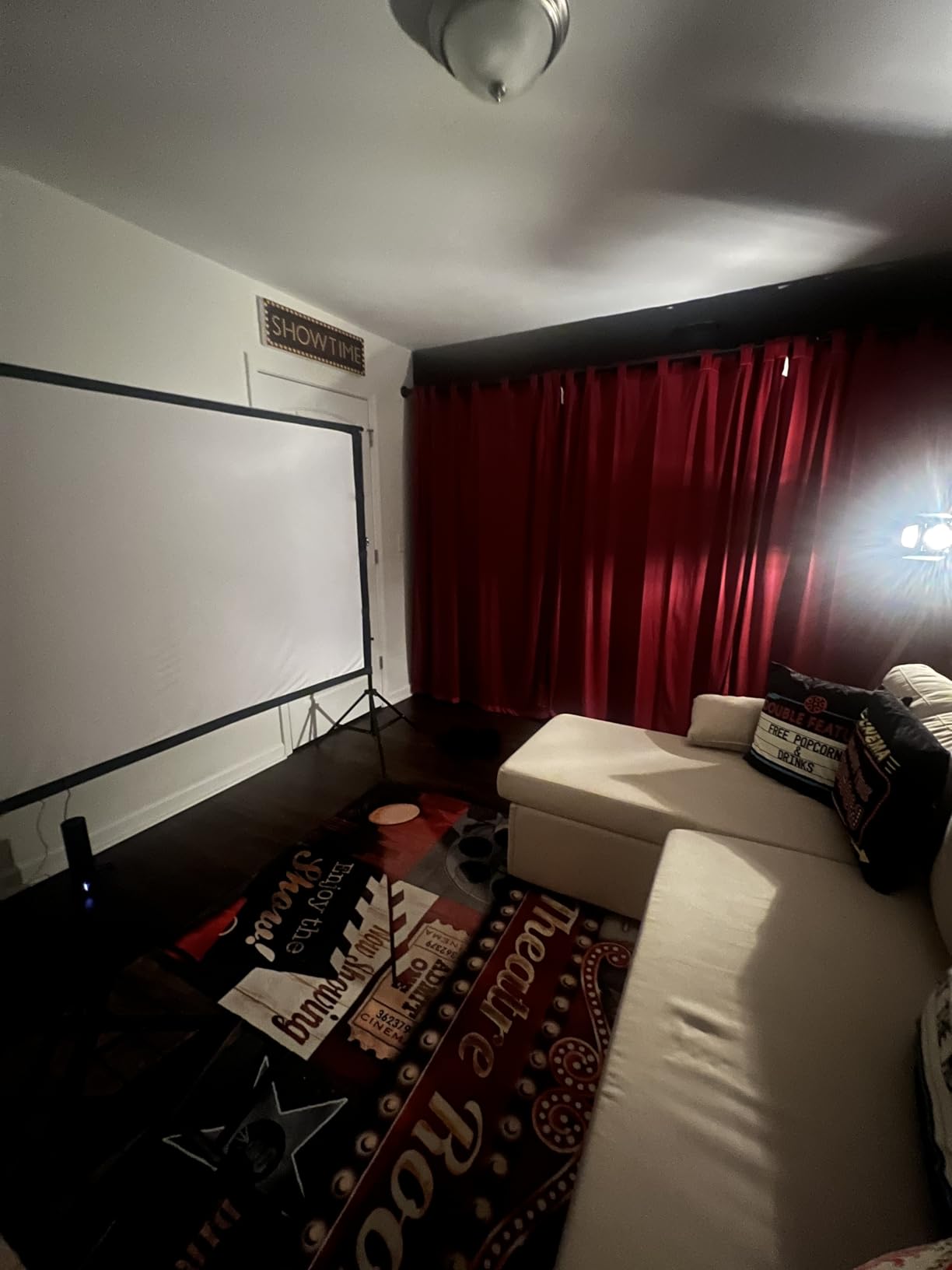 Vintage Home Theater Red Cinema Movie Theater Area Rug Non-Slip Carpet for Living Room Bedroom Bathroom 6'x8' customer photo 2
