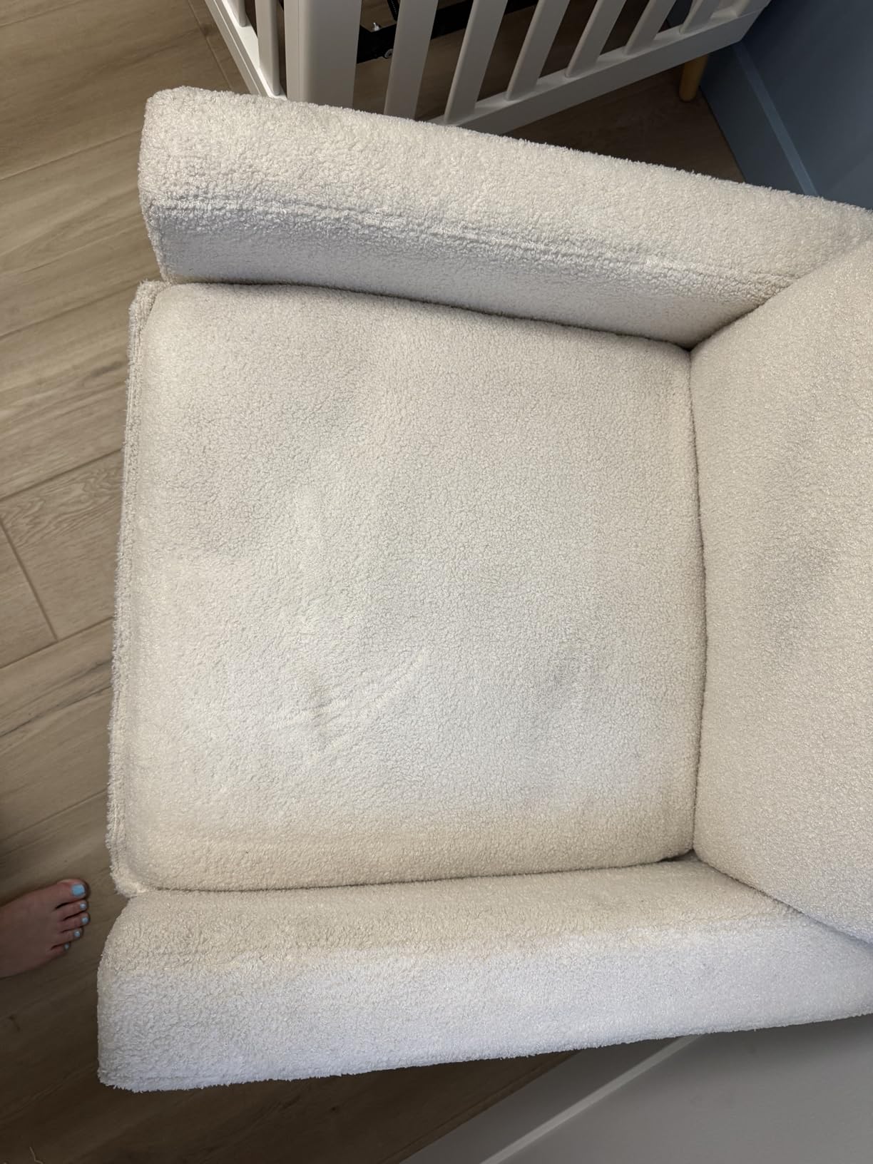 Oxford Baby Uptown Upholstered Glider Recliner Rocking Chair 360° Swivel for Nursery and Living Room - Sand customer photo 1