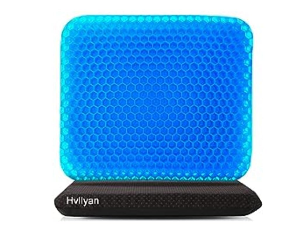 Hvllyan Gel Seat Cushion for Long Sitting (Thick & Extra Large), Gel Cushion for Wheelchair Soft, Chair Cushion, Car Seat Cushion Breathable, for Office Chair for Hip Pain customer photo 1
