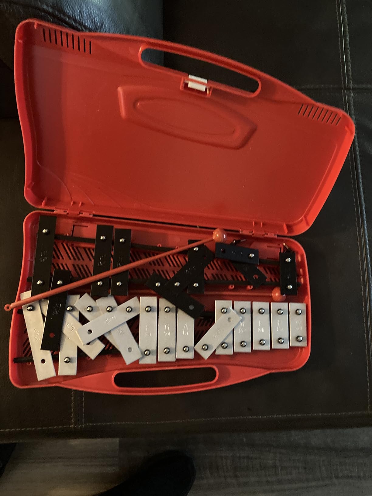 EASTROCK 25 Notes Xylophone Professional Glockenspiel with Box Stick Black | Aluminum Alloy Piano Keys ABS Hard Storage Box Percussion Instrument Kit Suitable for Adult Beginners Music Performance customer photo 2