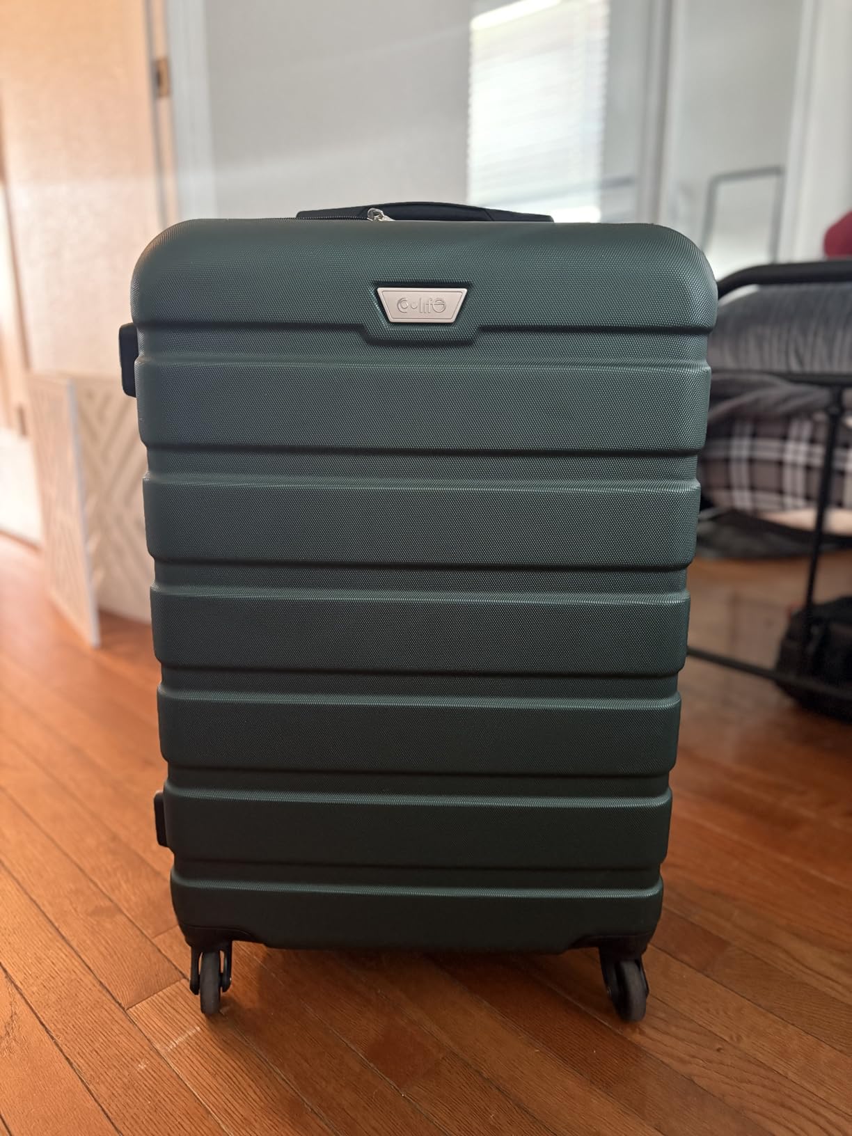 Coolife Luggage Set, Lightweight Durable Hardshell, 3 piece, Apricot Black | suitcase set with 360° Spinner Wheels, TSA-approved Lock, Checked Family Travel, 20/24/28 Inch customer photo 1