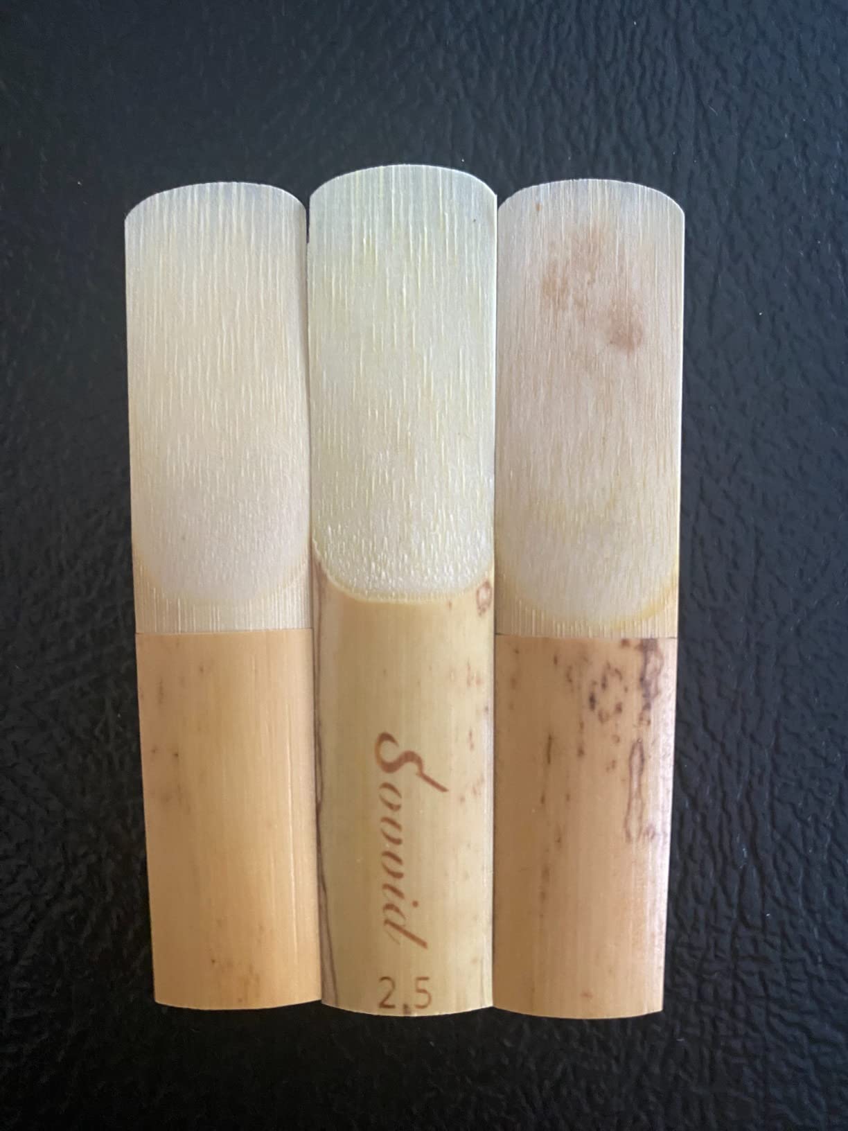 10 Pack Professional Alto Saxophone Reeds with Plastic Box, Strength 2.5 Alto Sax Reeds, Laser Engraved Marking & Thinner Reed Tip for Easy of Play, Traditional Reeds for Saxophone Alto customer photo 1