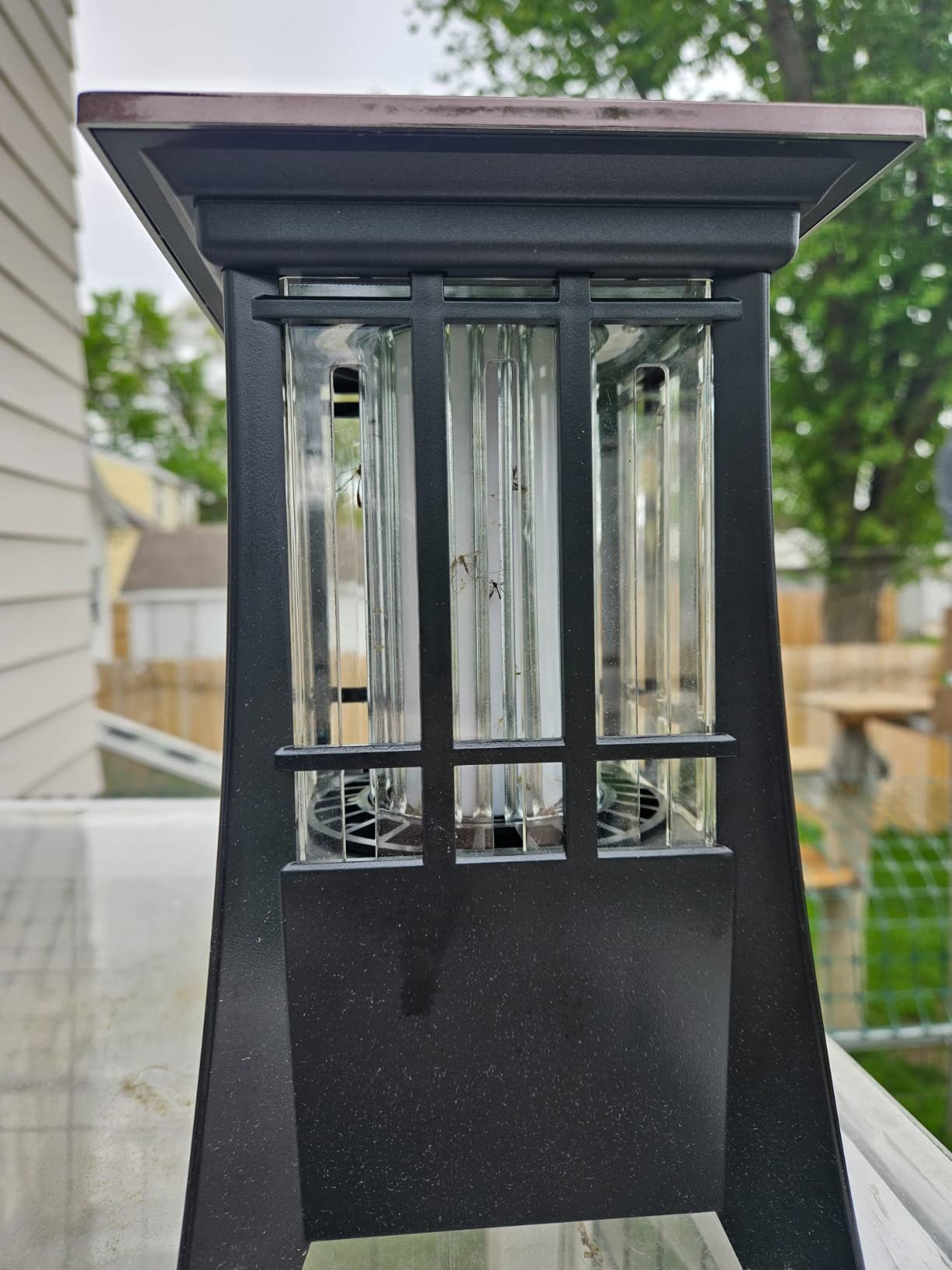 PIC Solar Bug Zapper, Cordless Patio Lantern, 600V Zapping Grid, 2 In 1 Light Mode with LED Flame Effect, Wide 1/2 Acre Coverage, Weatherproof, Auto On/Off, Showstopping Fly Trap Design, Pack of 2 customer photo 1