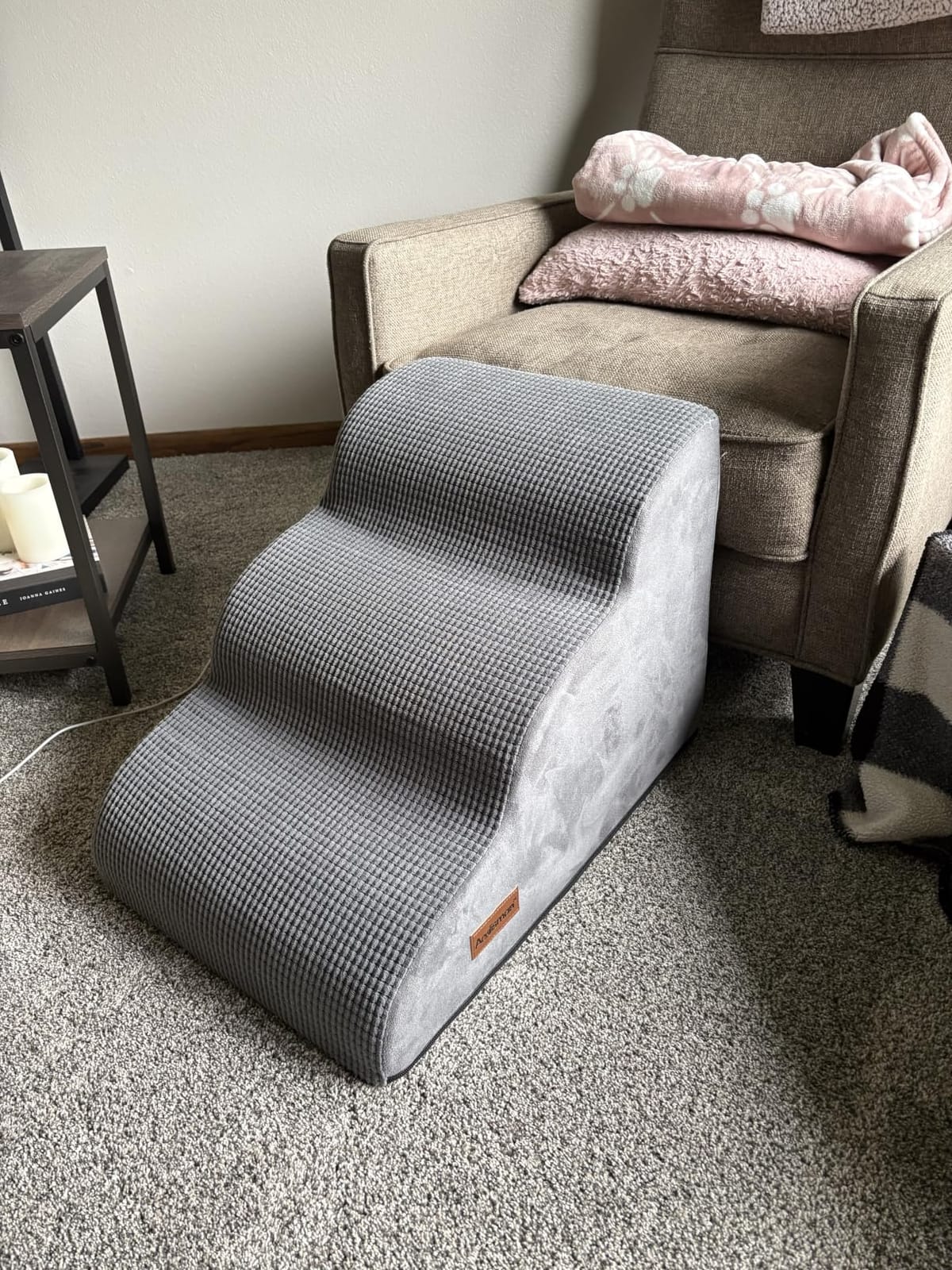 Aodisman Dog Stairs for Small Dogs and Cats, 3-Step Pet Ramp for Bed & Couch, 15.7