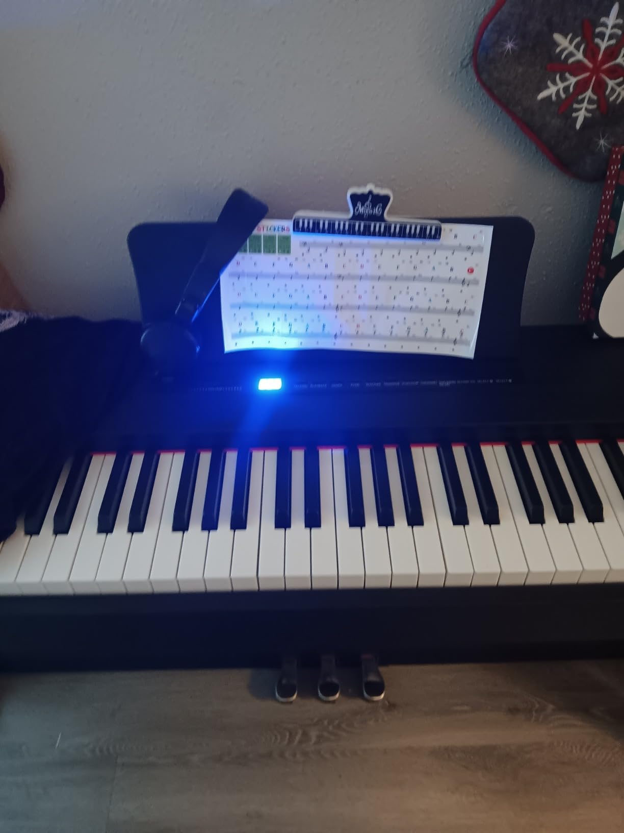 Ktaxon Digital Piano 88 Key Fully Weighted Action Upright Piano (Black) | Fully Weighted Keys, Professional 3-Pedal, Split, Transpose, Bluetooth MIDI | W/3-Pedal Unit, Headset, Stickers, Clip & Dust Cover customer photo 1