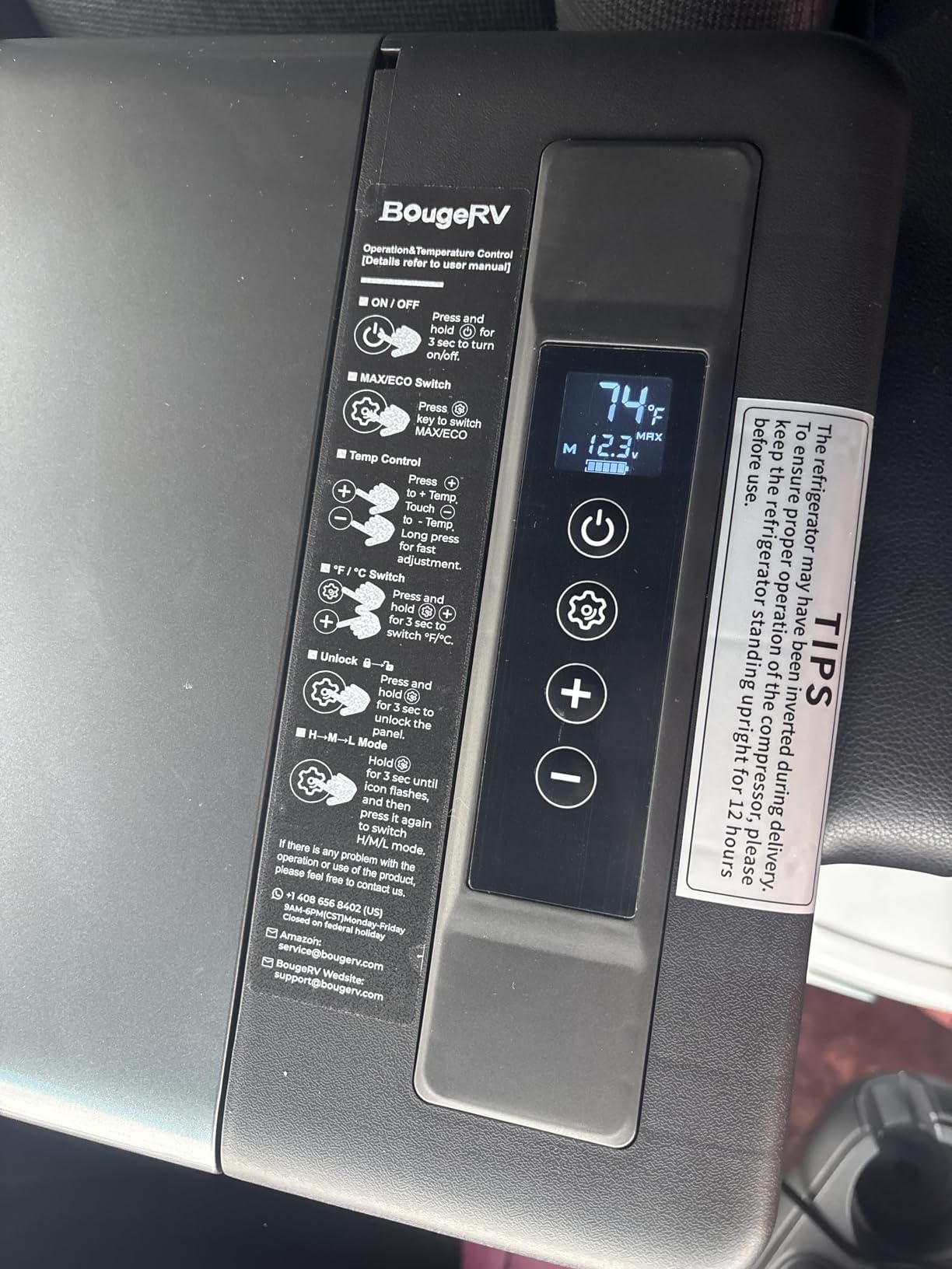 BougeRV 12v refrigerator 30 Quart, -8℃~50℃ Portable Freezer for Car, Black | No Ice Needed, Use as Fridge or Freezer, Fast 15-Min Cool to 32°F, 12/24V DC, 110V AC, Electric Cooler for Camping, Road Trip customer photo 2