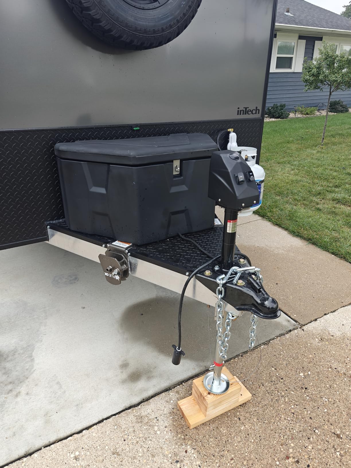 Kohree Electric Trailer Jack 4000lbs with Wiring, Heavy Duty A-Frame, RV Electric Power Tongue Jack for Travel Trailer Camper, with Manual Crank Handle & Weatherproof Cover, 22