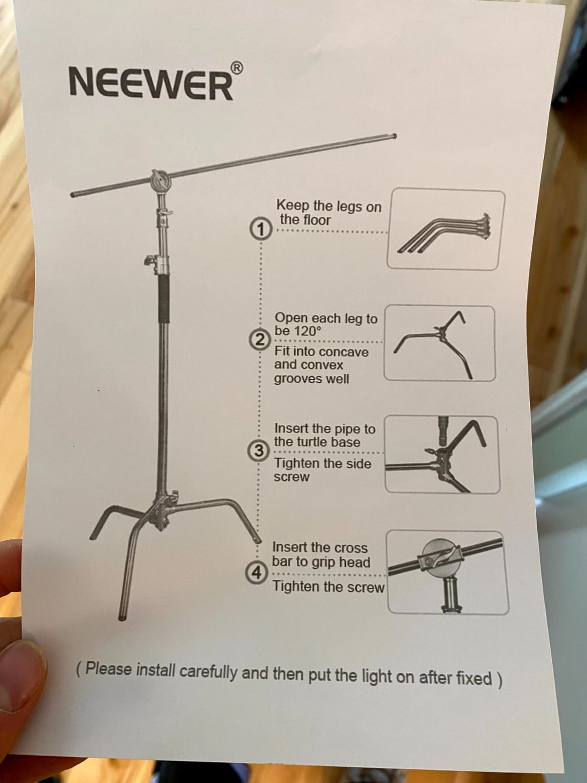 NEEWER C Stand with Boom Arm Pro 100% Stainless Steel, Max 10.8ft/330cm | Air Cushion, Heavy Duty Photography Light Stand, 4.2ft/128cm Holding Arm, for Monolight Softbox Reflector customer photo 2