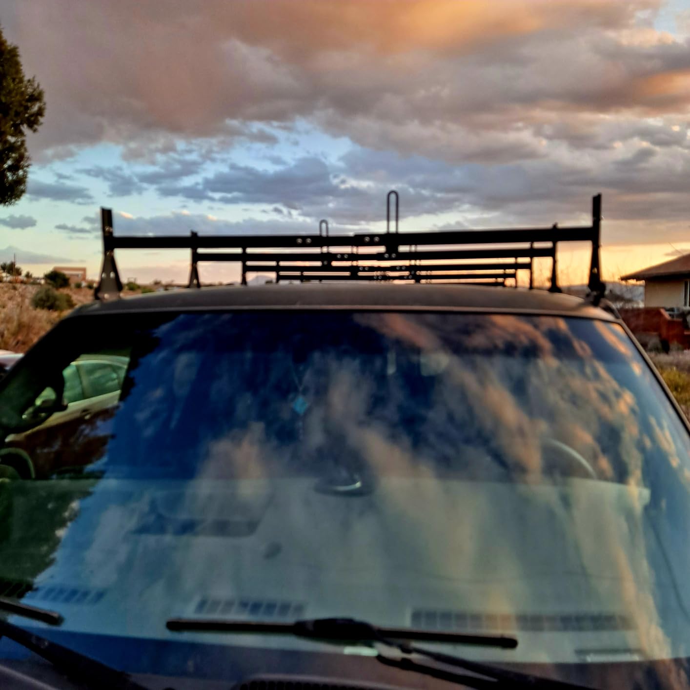 CIRONBOW Universal Roof Ladder Rack for Van, Roof Rack for Minivan/Panel Van, Adjustable Length 57''-65'', 3 Bars - Fit Chevy Express Vans 1996-Up, 800LB Load-Capacity, Gutter Clamp Type, Matte Coating Black customer photo 1