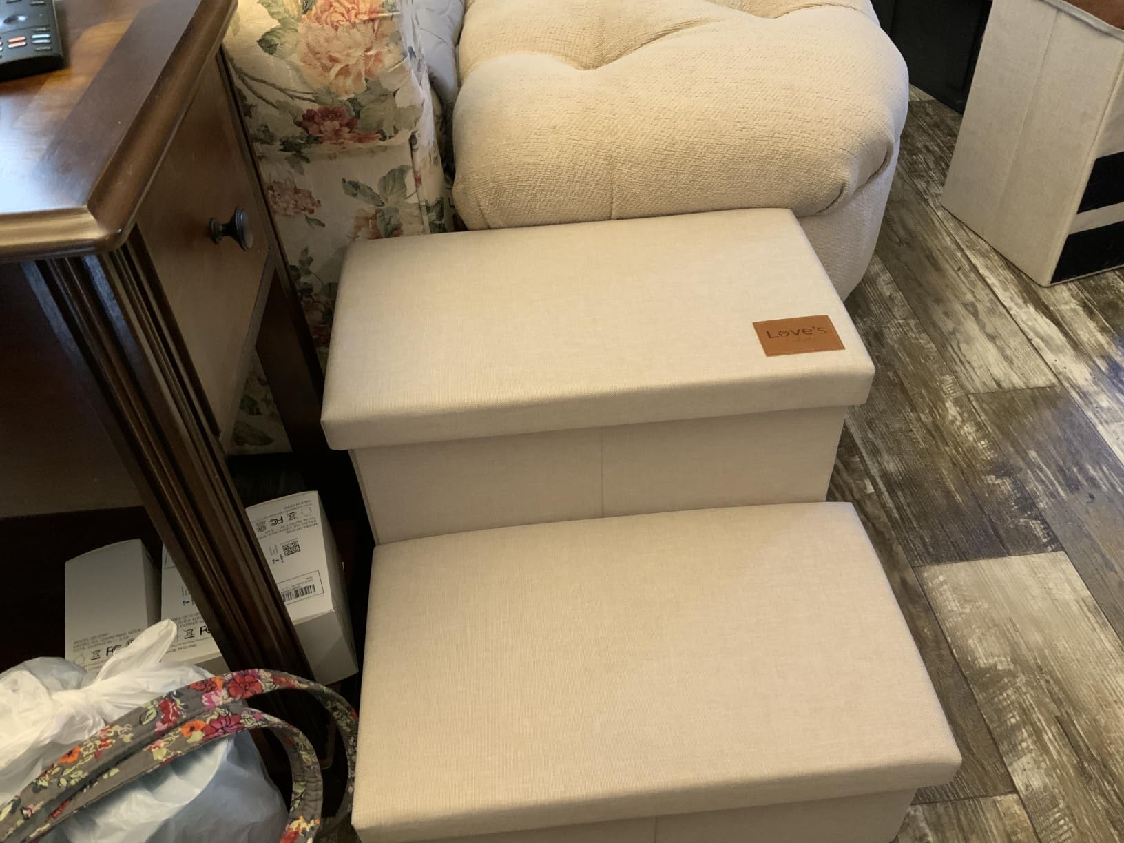 Love's cabin Dog Stairs for High Bed, Foldable Pet Stairs with Storage, 3 Steps customer photo 1