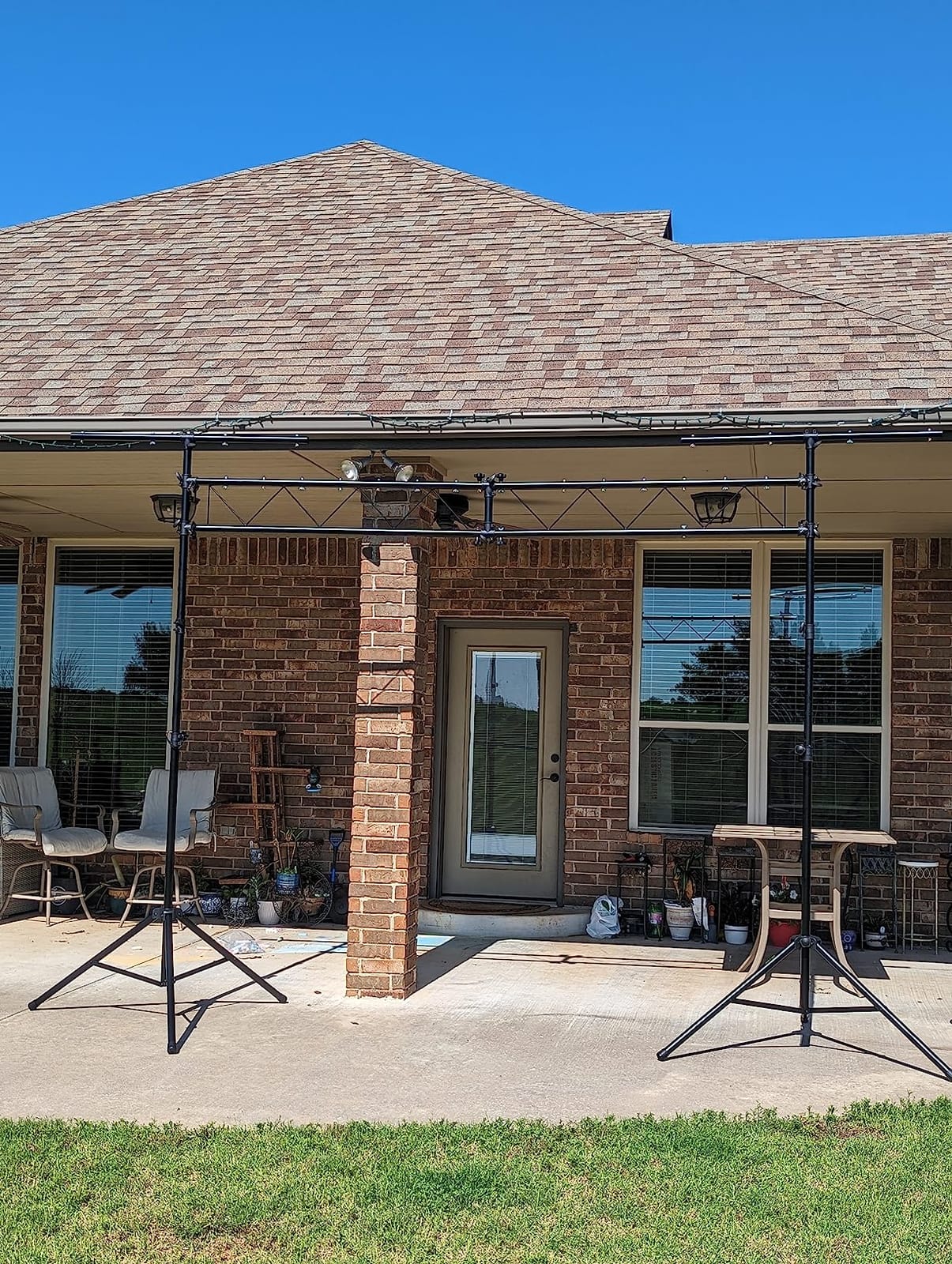 GEARit Lighting Truss System (x2) 12 Ft Tripod Stands With T-Bars (x2) 5 Ft Stage Trusses, 36 Mounting Points, Up to 200 Lbs Capacity for Pro-Grade Portable DJ Lighting customer photo 2