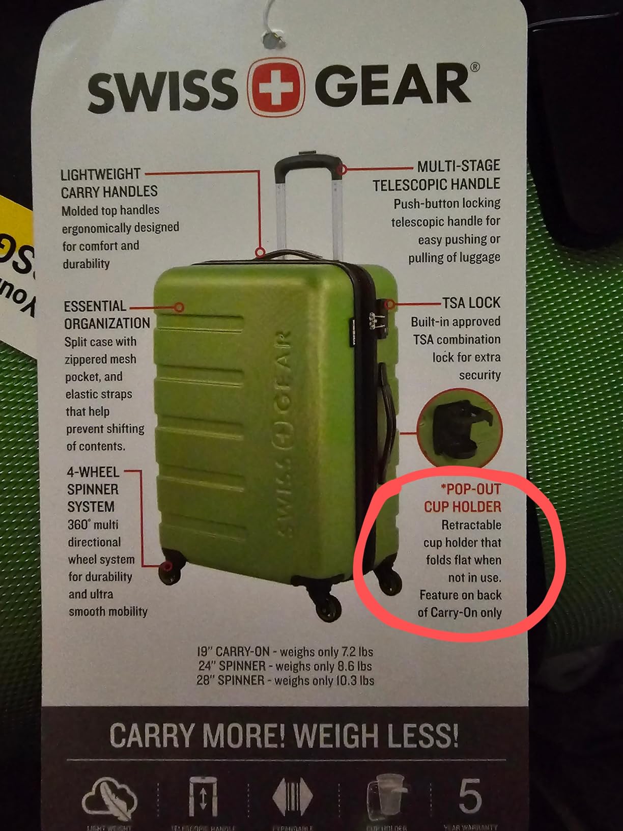 SwissGear 7366 Signature Hardside Expandable Luggage with Spinner Wheels, TSA Lock, Evening Haze, Checked-Large 27-Inch customer photo 1