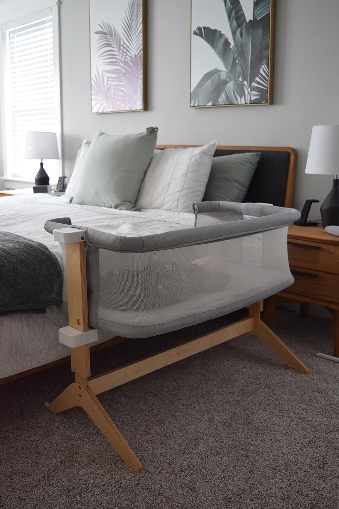 Newton Baby Bassinet & Bedside Sleeper, Breathable, Washable, Grey | Baby Bassinet, Bedside Sleeper, Breathable, Adjustable Height, Dual-Layer Cover, Infant Access Opening, Wood Frame customer photo 2