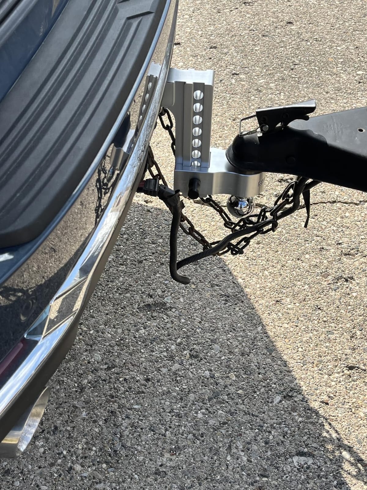 Rhino USA Adjustable Trailer Hitch (2in Receiver) - 6in Drop/Rise | 12,500lbs GTW, Heavy Duty Aluminum. Weatherproof Double Anti-Theft Locking Hitch Pins Included for Towing. Silver customer photo 1