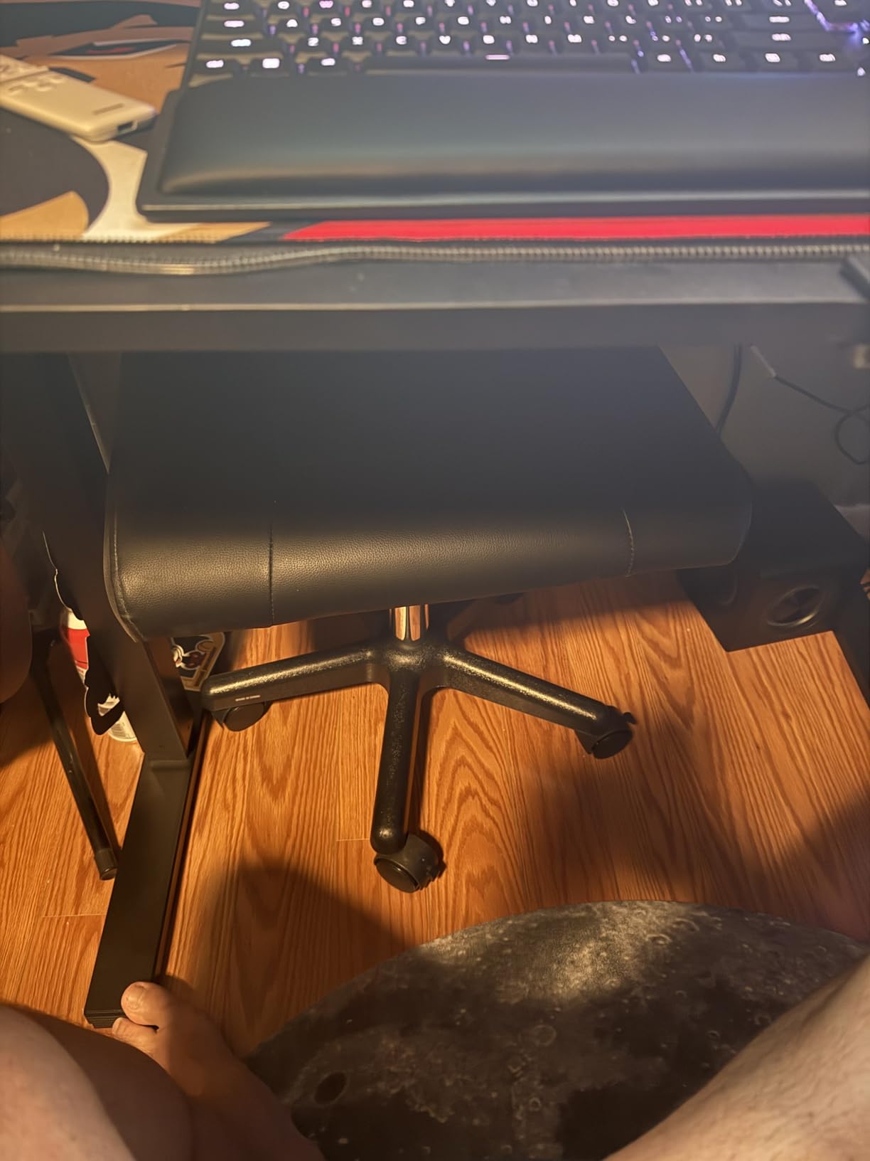 VIVO Mobile Under Desk Leg Rest Ottoman Adjustable Foot Stool for Home Office, Black, CHAIR-S04F | Rolling Ottoman, Pneumatic Height Adjustment, Padded Foot Stool for Home Office, Holds 220 lbs customer photo 2