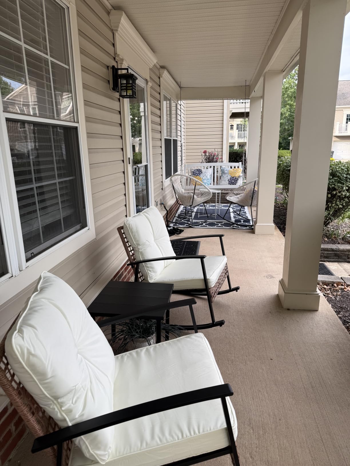 LAUSAINT HOME 3-Piece Rocking Bistro Set, Outdoor Patio Furniture with Thick Cushions and 2-Tier Coffee Table customer photo 1