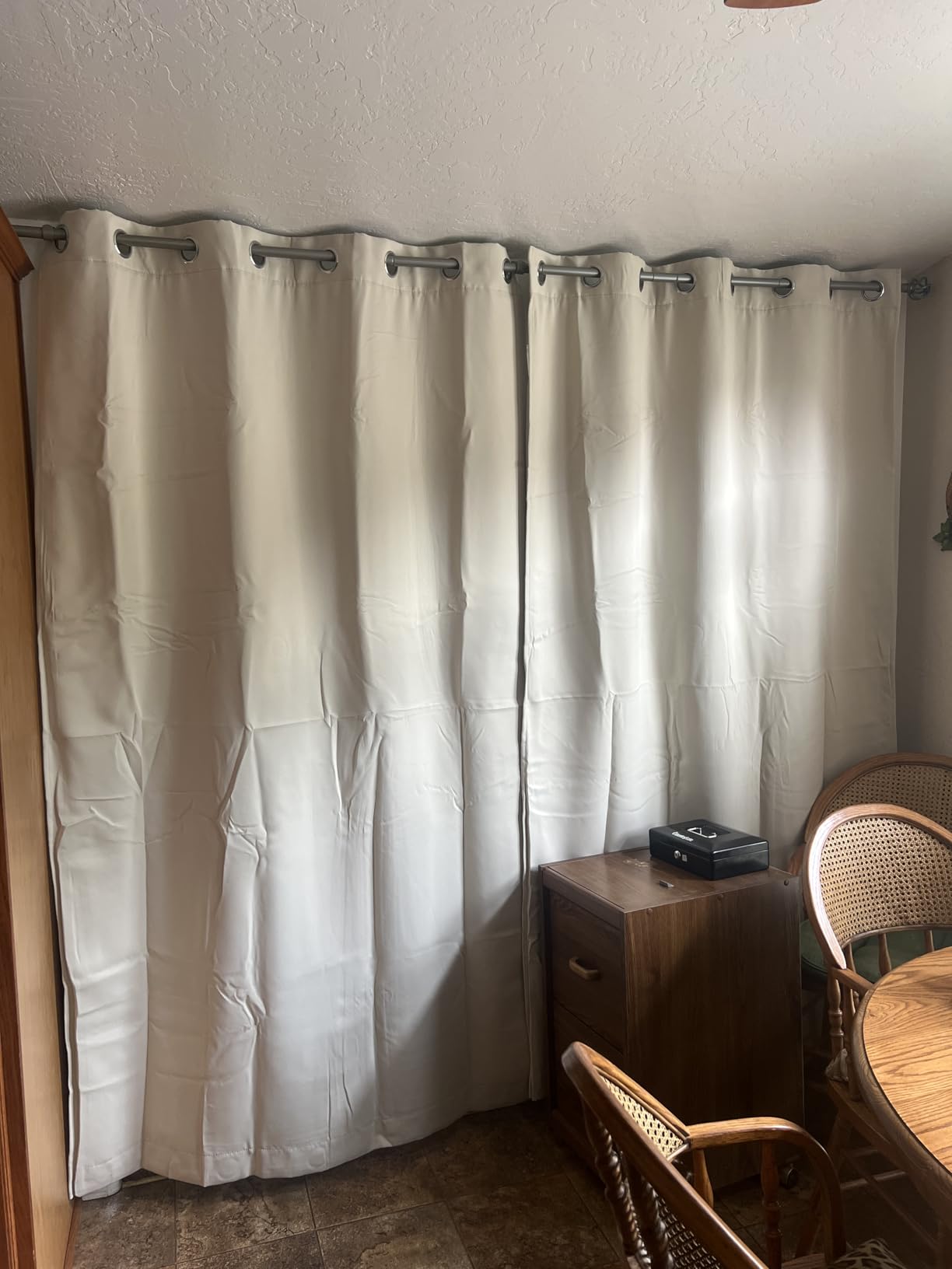KGORGE 4-in-1 Soundproof Anti Dust 100% Blackout Curtains with Melt-Blown Layer Noise Reducing Thermal Insulating Window Drapes for Bedroom Nursery, W 52 x L 84, Black, 2 Panels customer photo 1