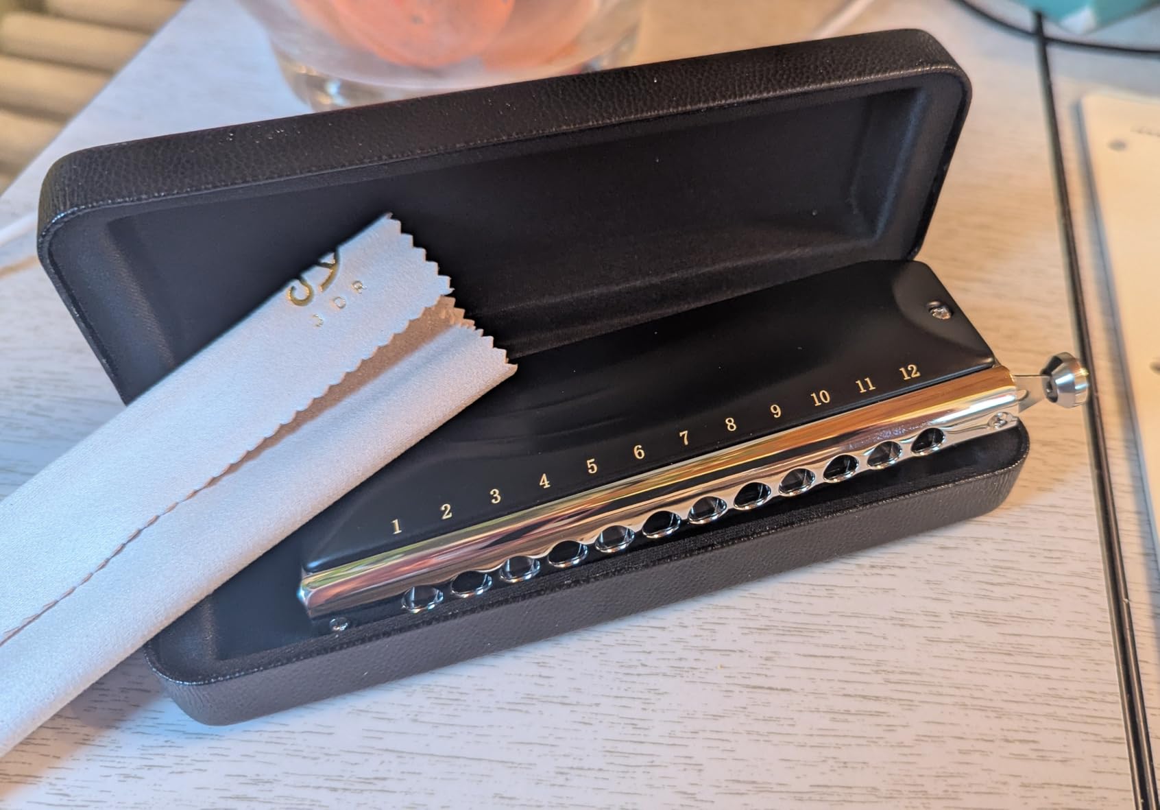 JDR GM0648 Chromatic Harmonica C Key, 12-Hole 48 Tones, Professional Chromatica Mouth Organ Harp for Adults Beginners with Protective Case, Black customer photo 1