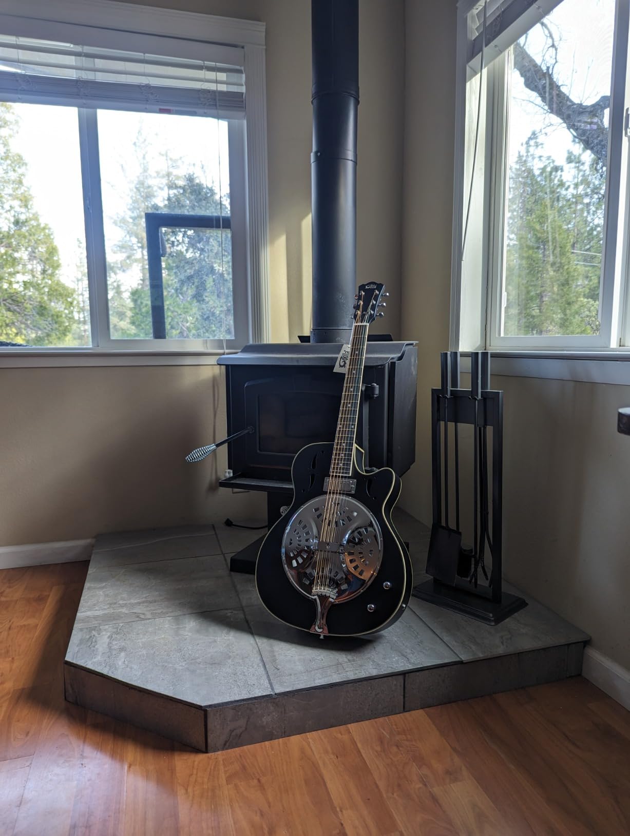 Resonator Electric Guitar Sapele Body, Okoume Neck, Purple Heart Fingerboard customer photo 2