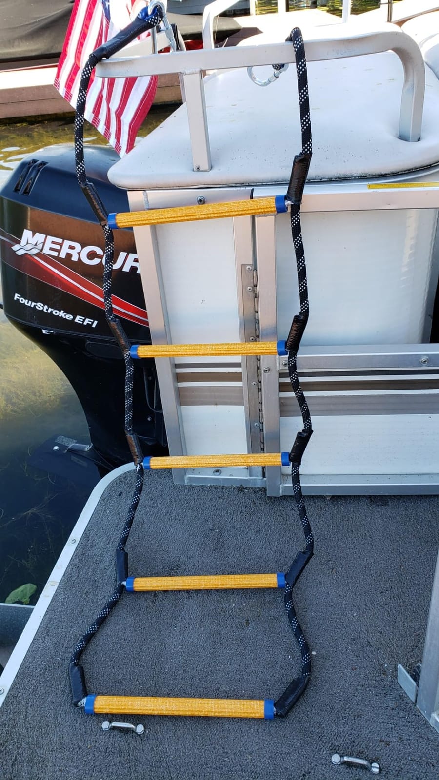 Boat Rope Ladder, 5 Step Heavy Duty 400Lbs Strength Rope Ladder | for Inflatable Boat, Fishing Boat, Kayak, Motorboat, Canoeing customer photo 2