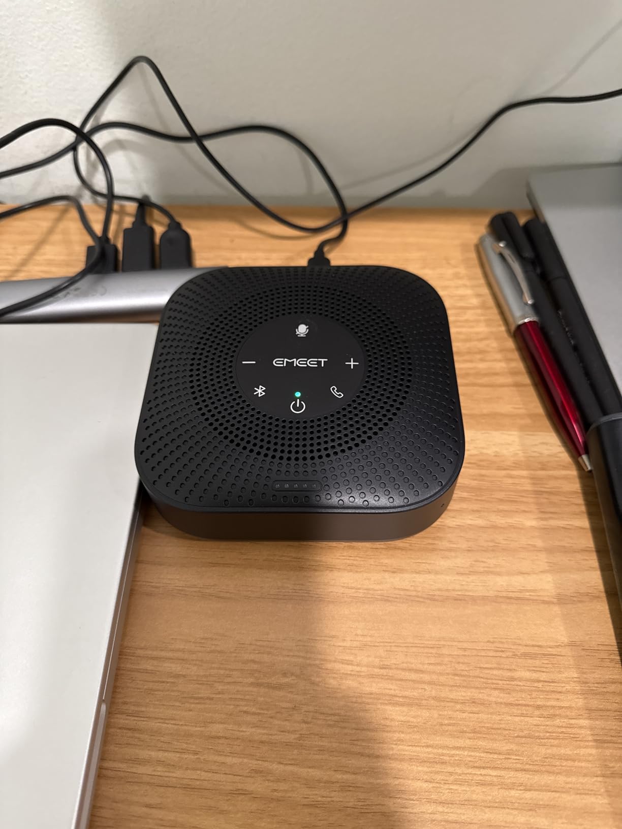 EMEET M0 Plus Conference Speaker and Microphone, 4 Mics 360° Voice Pickup | Noise Reduction, USB C&C-to-A Adapter, Bluetooth Speakerphone for 8 People w/Daisy Chain for 16, Works with Leading Software customer photo 1