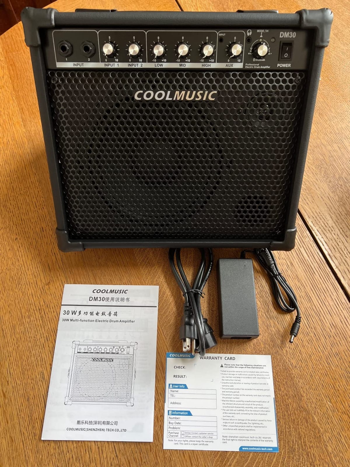Coolmusic Drum Amplifier 30W, Wireless Electric Drum Speaker Keyboard Amp with 3-Band EQ and DI Out customer photo 2