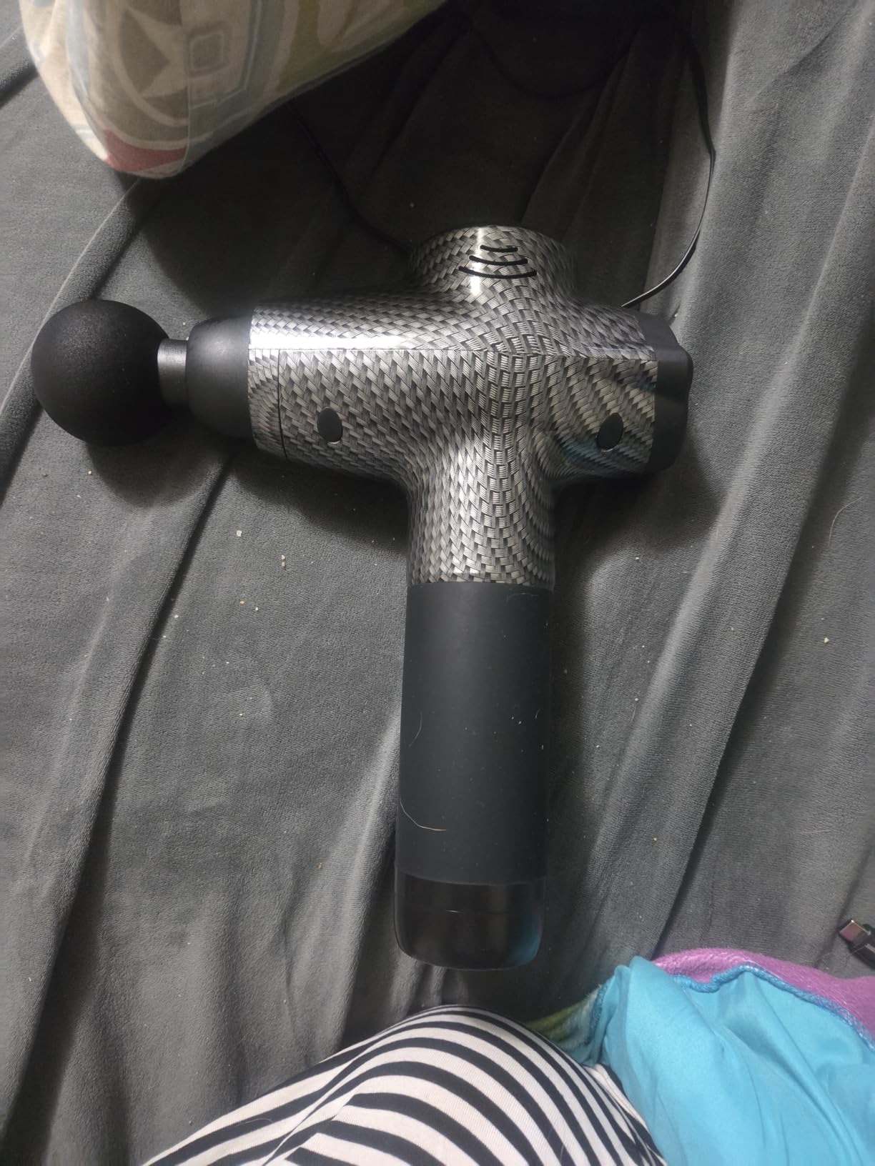 TOLOCO Massage Gun Deep Tissue, Percussion Massage Gun with 10 Replacement Heads, Super Quiet Portable Electric Massager for Athletes, Relax, Fathers Day Dad Gifts, Black customer photo 1