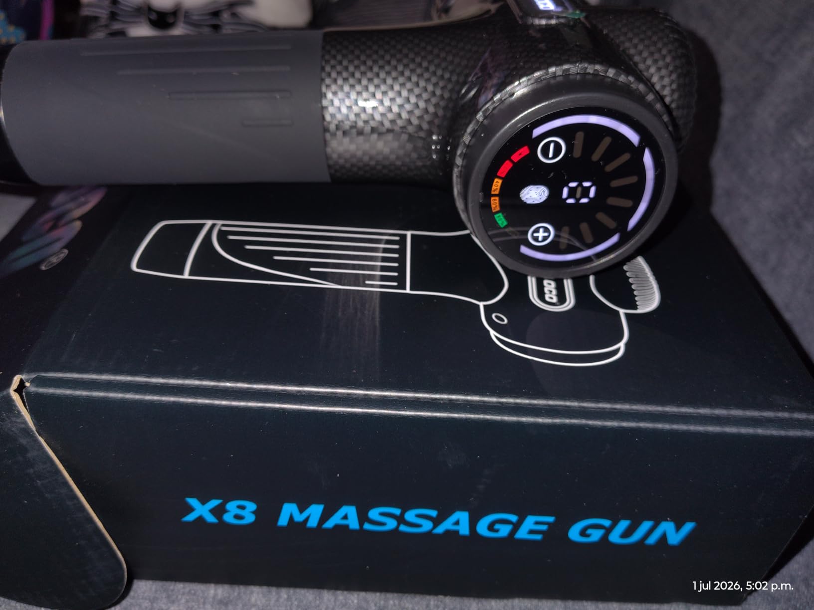 TOLOCO Massage Gun Deep Tissue, Percussion Massage Gun with 10 Replacement Heads, Super Quiet Portable Electric Massager for Athletes, Relax, Fathers Day Dad Gifts, Black customer photo 2