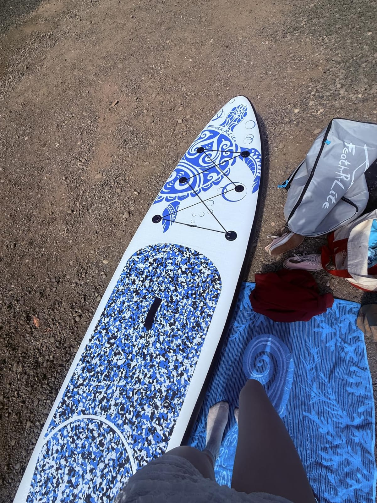 FEATH-R-LITE Inflatable Stand Up Paddle Board with Beginner SUP Accessories | 10'6''/11' Ultra-Light SUP, Anti-Slip EVA Deck, Versatile Yoga Inflatable Paddle Boards for Adults & Youth of All Skill Levels customer photo 2