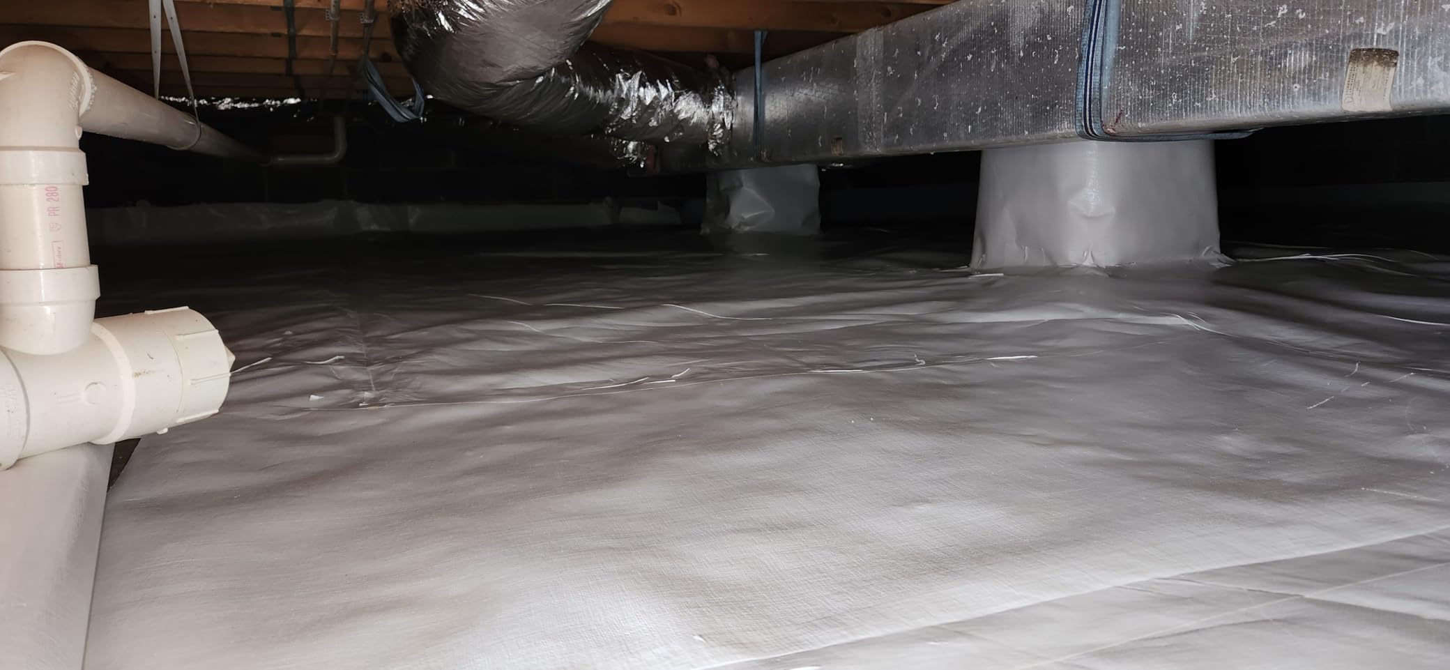 Whitecap - Woven Vapor Barrier - 12 Mil (12' x 100'), Thick Plastic sheeting, Drop Cloth Moisture Barrier Covering for Crawl Space Encapsulation, Life-Time Warranty customer photo 1