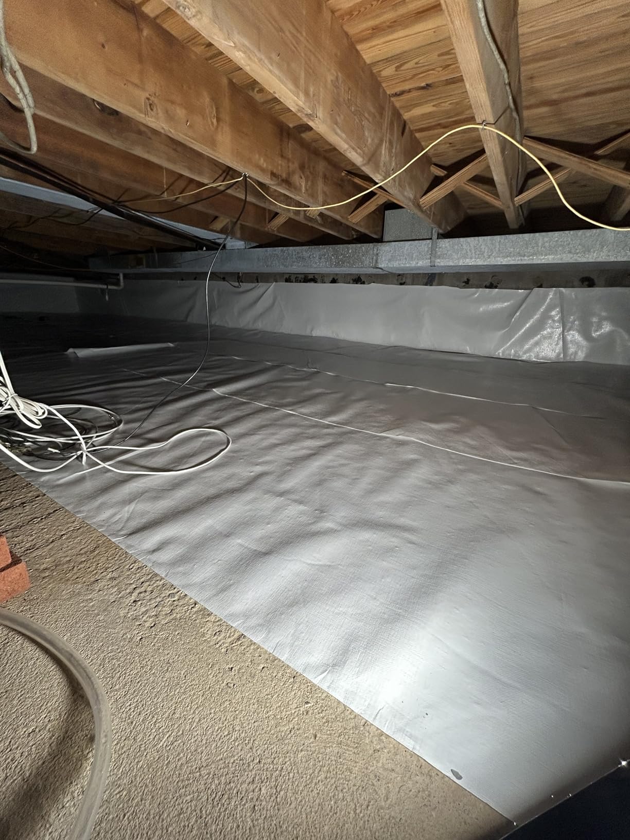 Whitecap - Woven Vapor Barrier - 20 Mil (12' x 100'), Thick Plastic sheeting, Drop Cloth Moisture Barrier Covering for Crawl Space Encapsulation, Life-Time Warranty customer photo 1