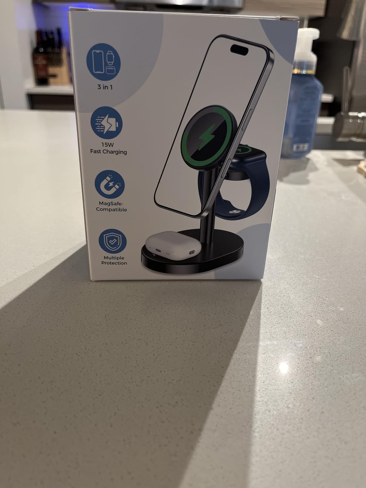 2026 3 in 1 Wireless Charging Station for Apple MagSafe Charger, 15W Fast Magnetic Mag-Safe Charger Stand for iPhone 17 16 15 14 13 12 17e Apple Watch AirPods Series, Gifts for Men customer photo 2