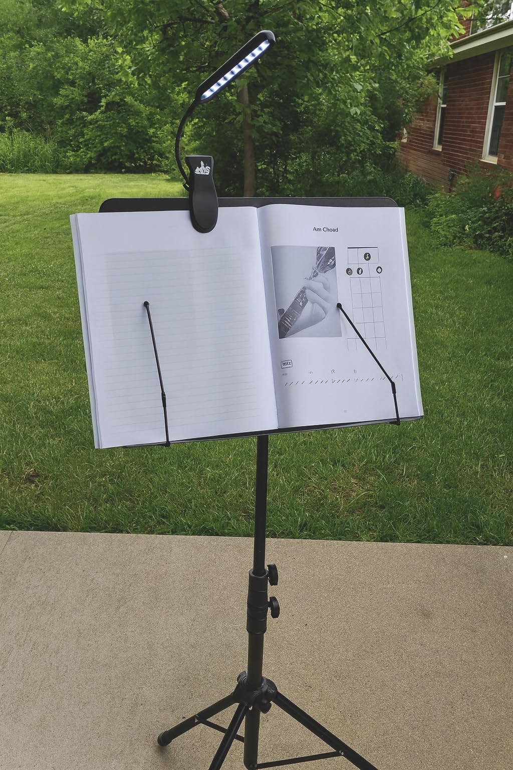 Ramzi Music Stand For Sheet Music 5 In-1 Dual-Use Desktop Book Stand , Music Stand Light, Carrying Bag, Sheet Music Clip customer photo 1