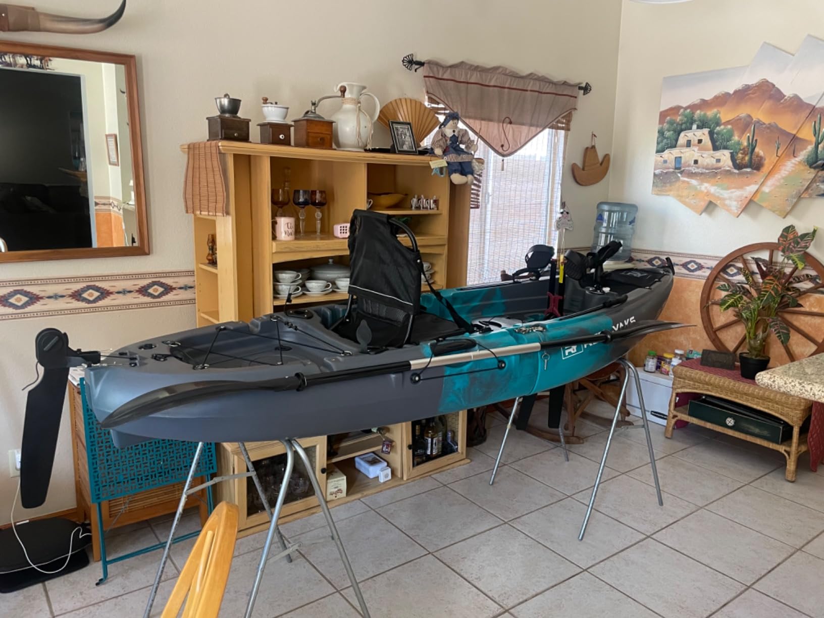 Reel Yaks Raptor Modular Fishing Kayak, 9.5ft, 380 lbs Capacity | Cyan Gray, Pedal Kayaks for Adults & Youth, Sit on Top, Lightweight, Portable, Fits in Trunks & Closets, Gear Storage customer photo 1