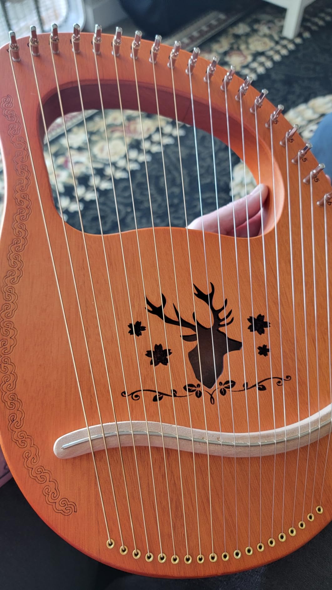19-String Lyre Harp with Tuning Wrench Harp Instruments, Good Choice for Music Lovers, Beginners and Friends customer photo 1