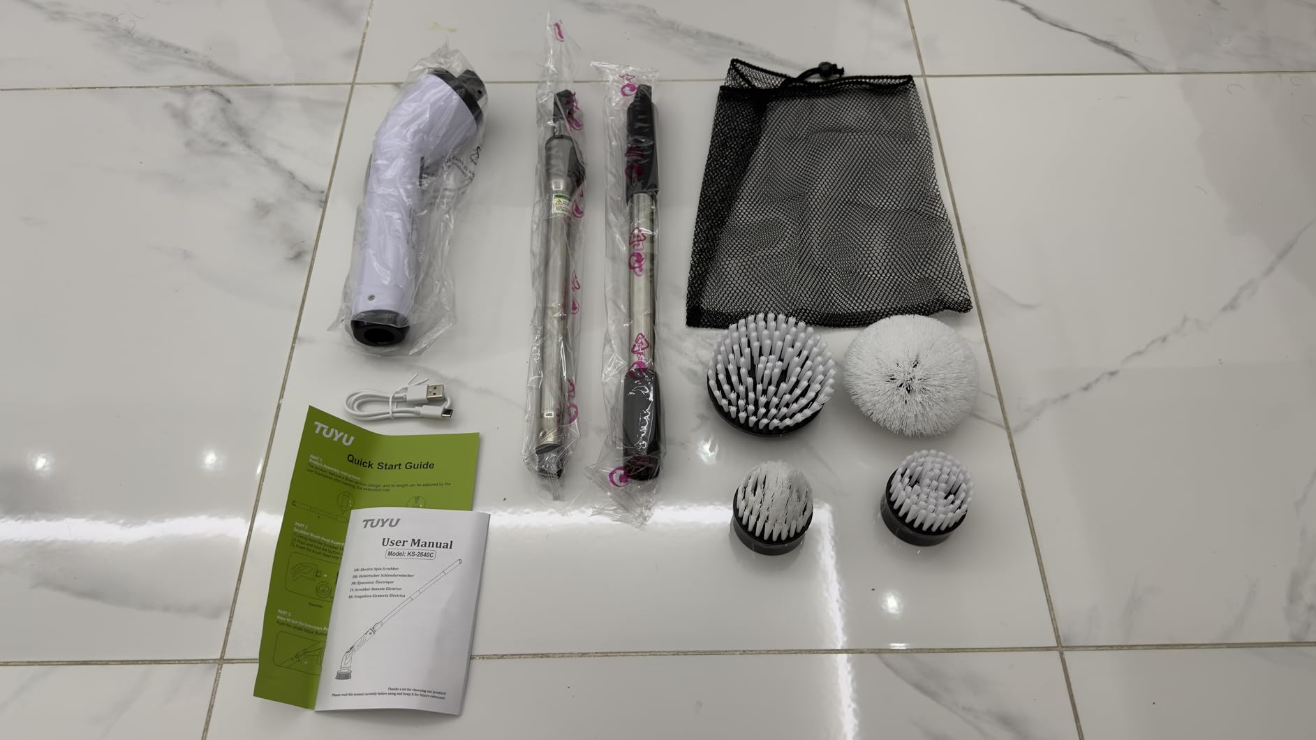 TUYU Electric Spin Scrubber, Cordless Cleaning Brush for Bathroom, Home customer photo 1