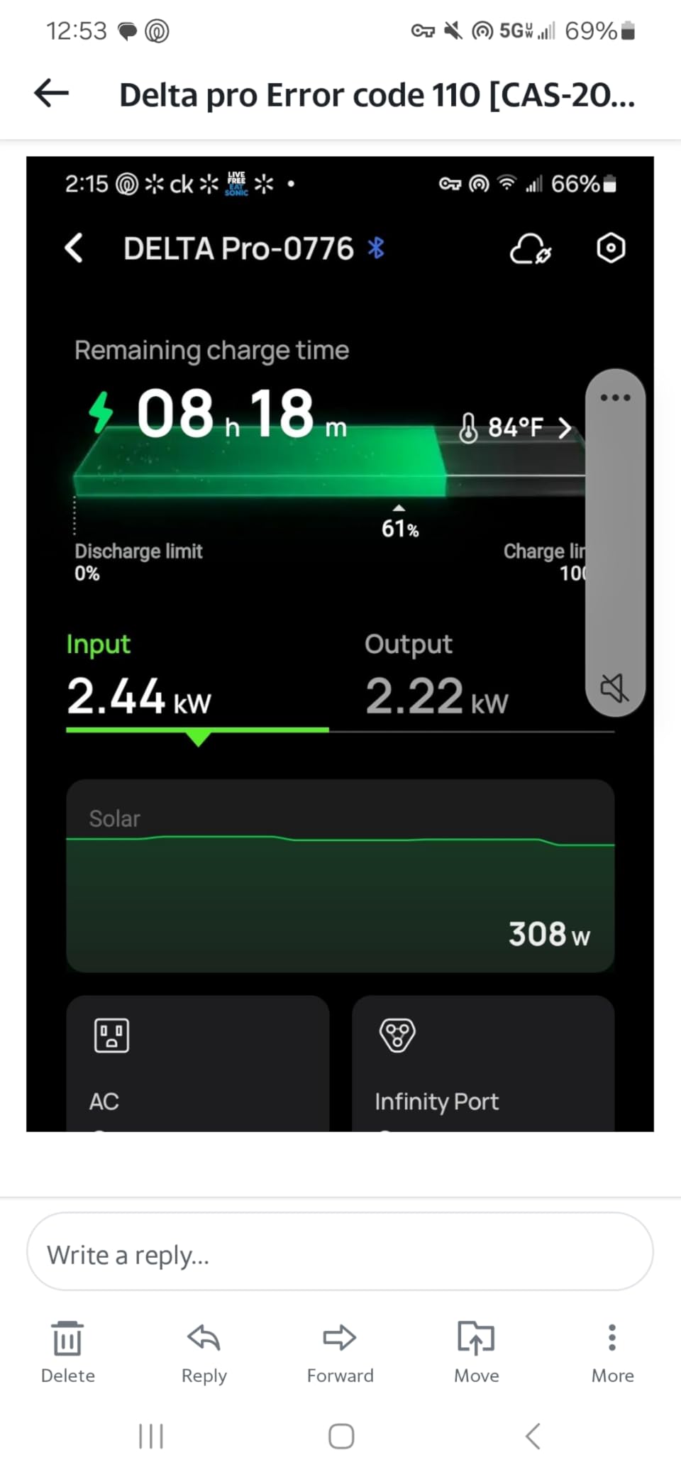 EF ECOFLOW Portable Power Station 3600Wh DELTA Pro, 120V 3600W AC Output | 2.7H Fast Charge Power Station, Expandable up to 25kWh, Solar Generator for Home Use, Power Outage, Camping, RV, Emergencies customer photo 1