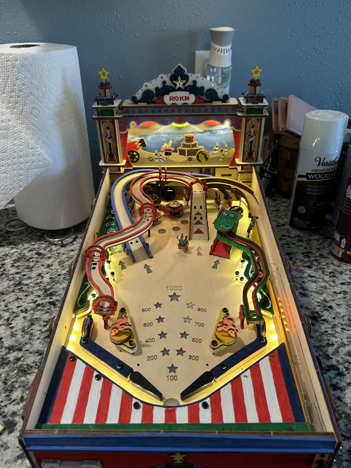 ROKR Miniature Pinball Machine - 3D Wooden Puzzles for Adults - DIY Wood Model Kits for Adults - Toy Gifts for Ages 14 and Up customer photo 2