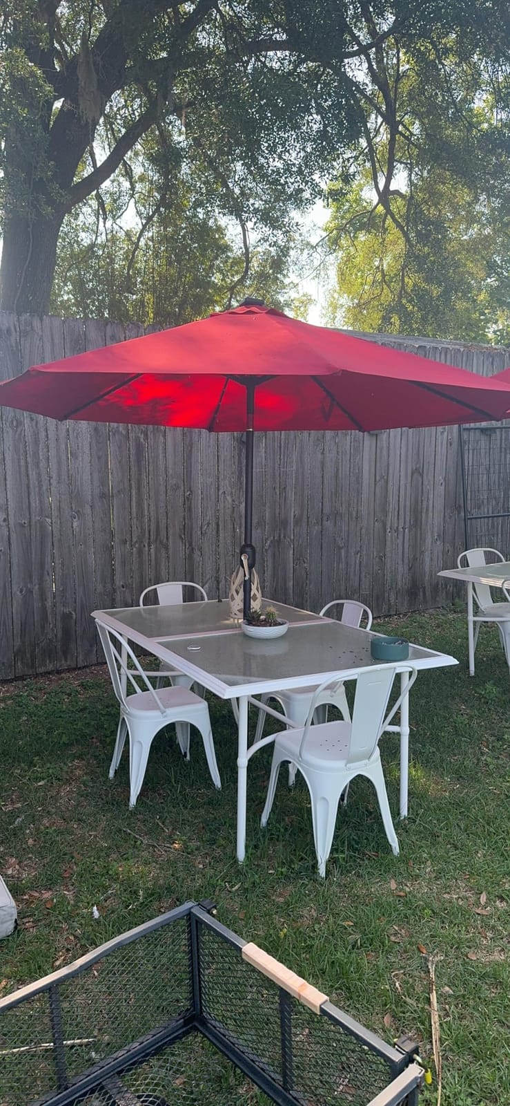 Simple Deluxe 9' Solar Umbrella 32 LED Lighted Patio Umbrella Table Market Umbrella with Push Button Tilt/Crank Outdoor Umbrella for Garden, Deck, Backyard and Pool customer photo 1