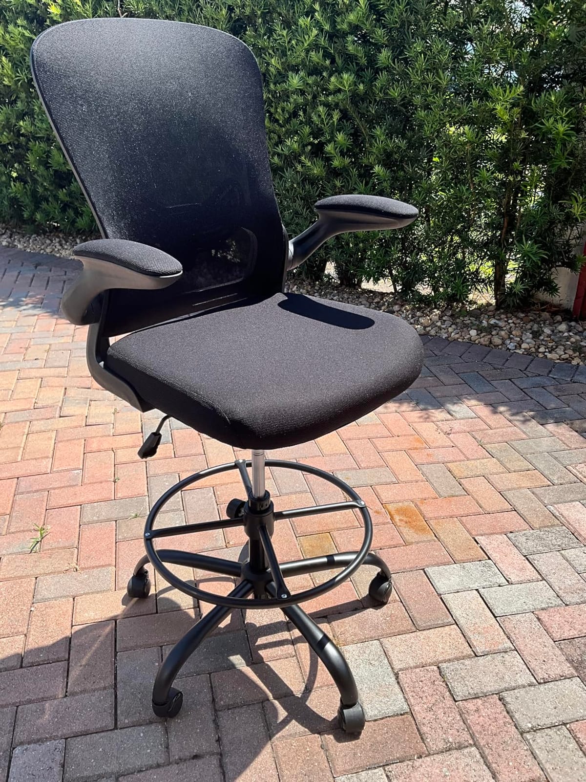 ErGear Drafting Chair with Footrest Ring and Flip-Up Arms for Tall Desks customer photo 2