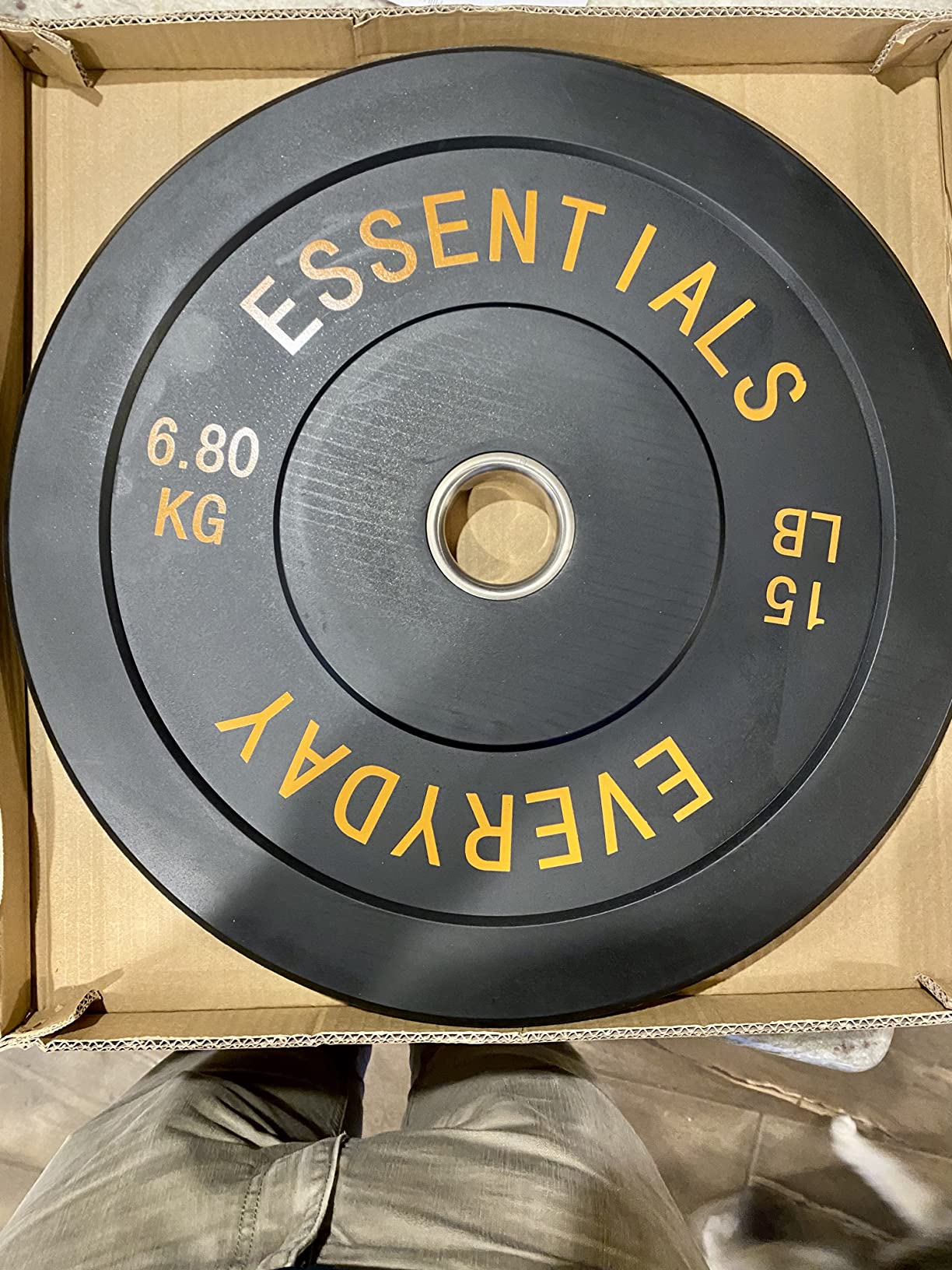 BalanceFrom Olympic Rubber Bumper Weight Plate Set with Steel Hub Inserts customer photo 2