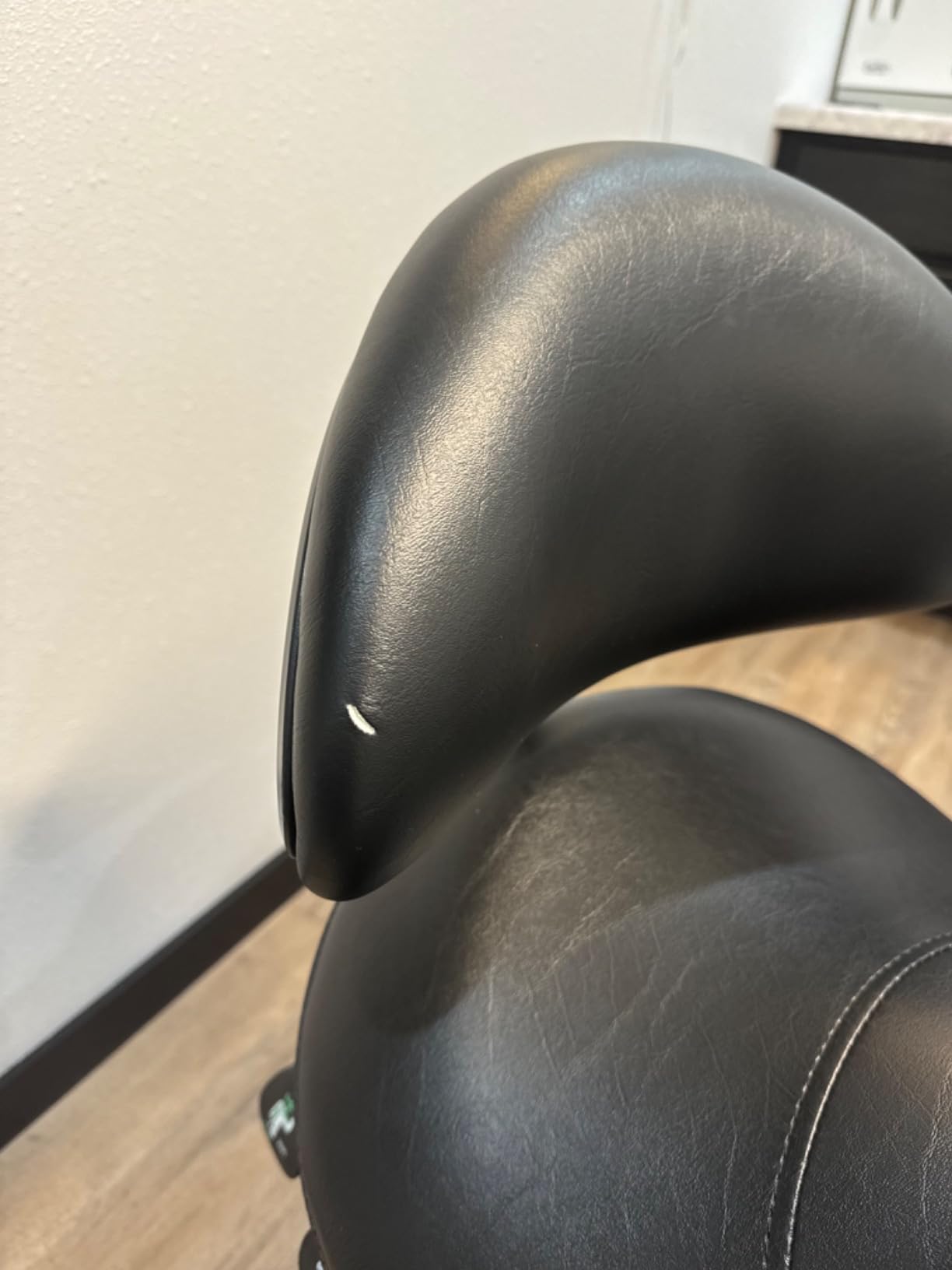 Antlu Saddle Stool Chair with Back Support, Ergonomic Esthetician Stool Chair for Salon Tattoo Spa Medical Dentist Clinic (with Backrest, Black) customer photo 1