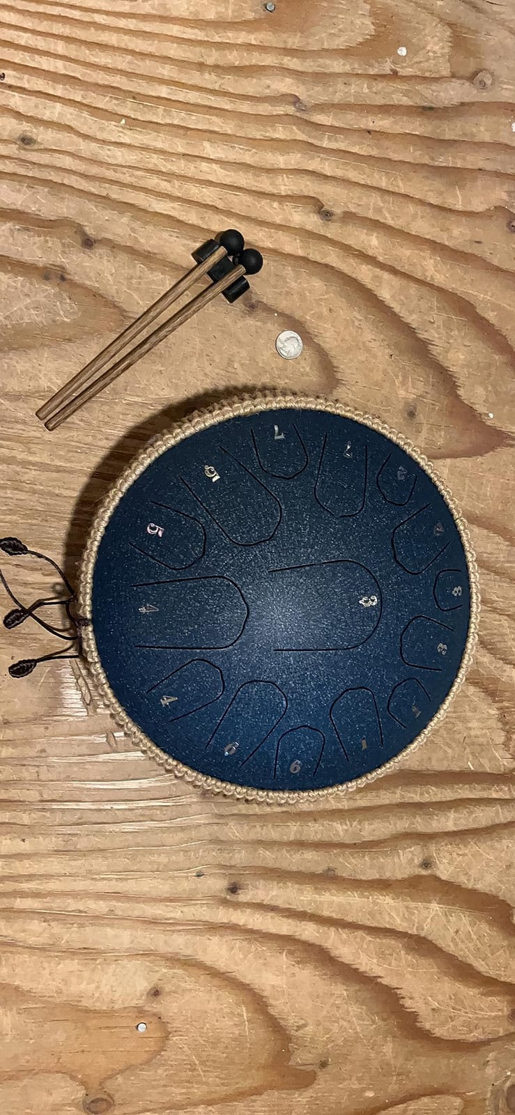 HOPWELL Steel Tongue Drum - 13 Inches 15 Notes Tongue Drum - Hand Pan Drum with Music Book, Handpan Drums Mallets and Carry Bag, D Major (Malachite Green) customer photo 1